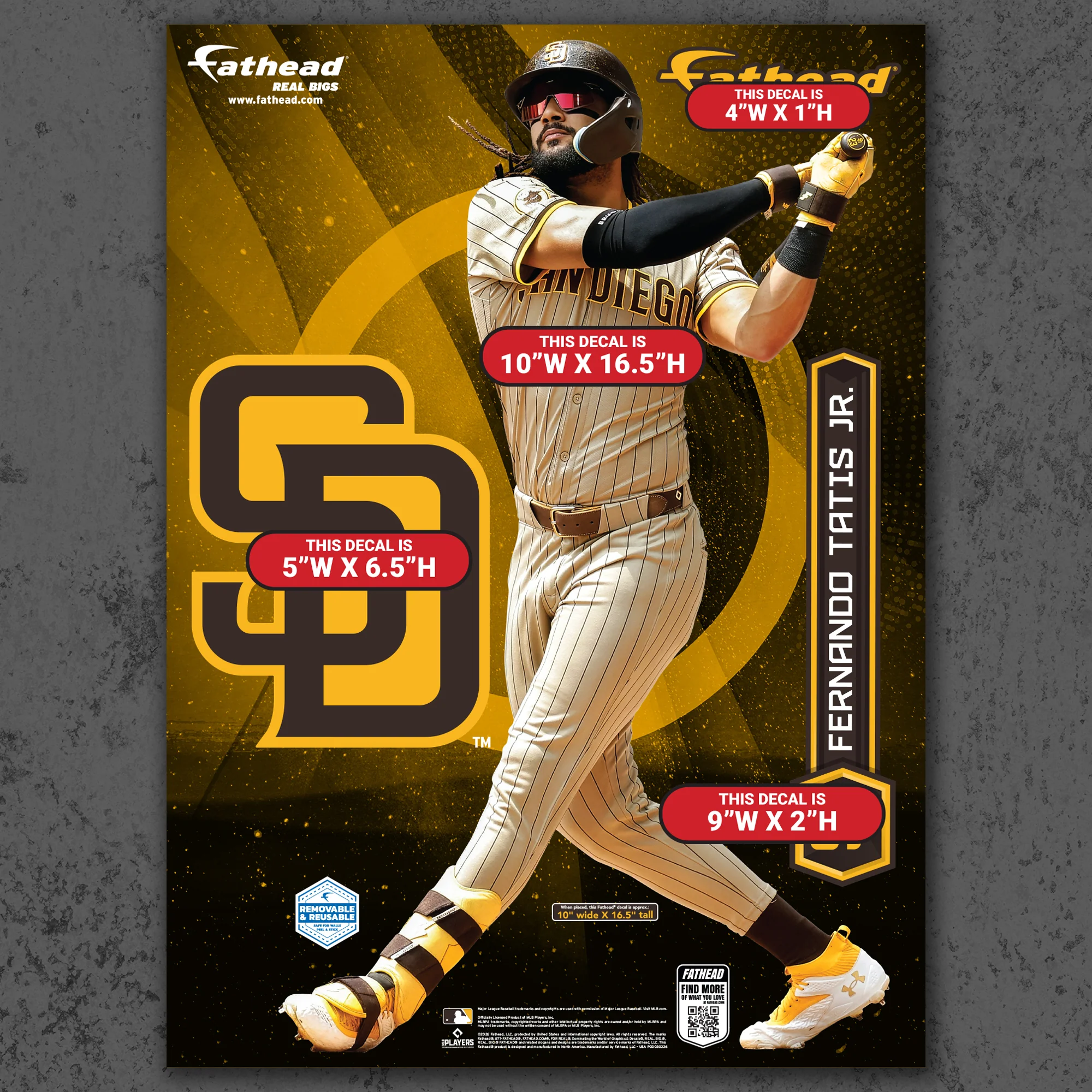 Fernando Tatis Jr. - RealBig Big Fly Collection - Official MLB - San Diego Padres - Reusable Vinyl Wall Decals - Image 8