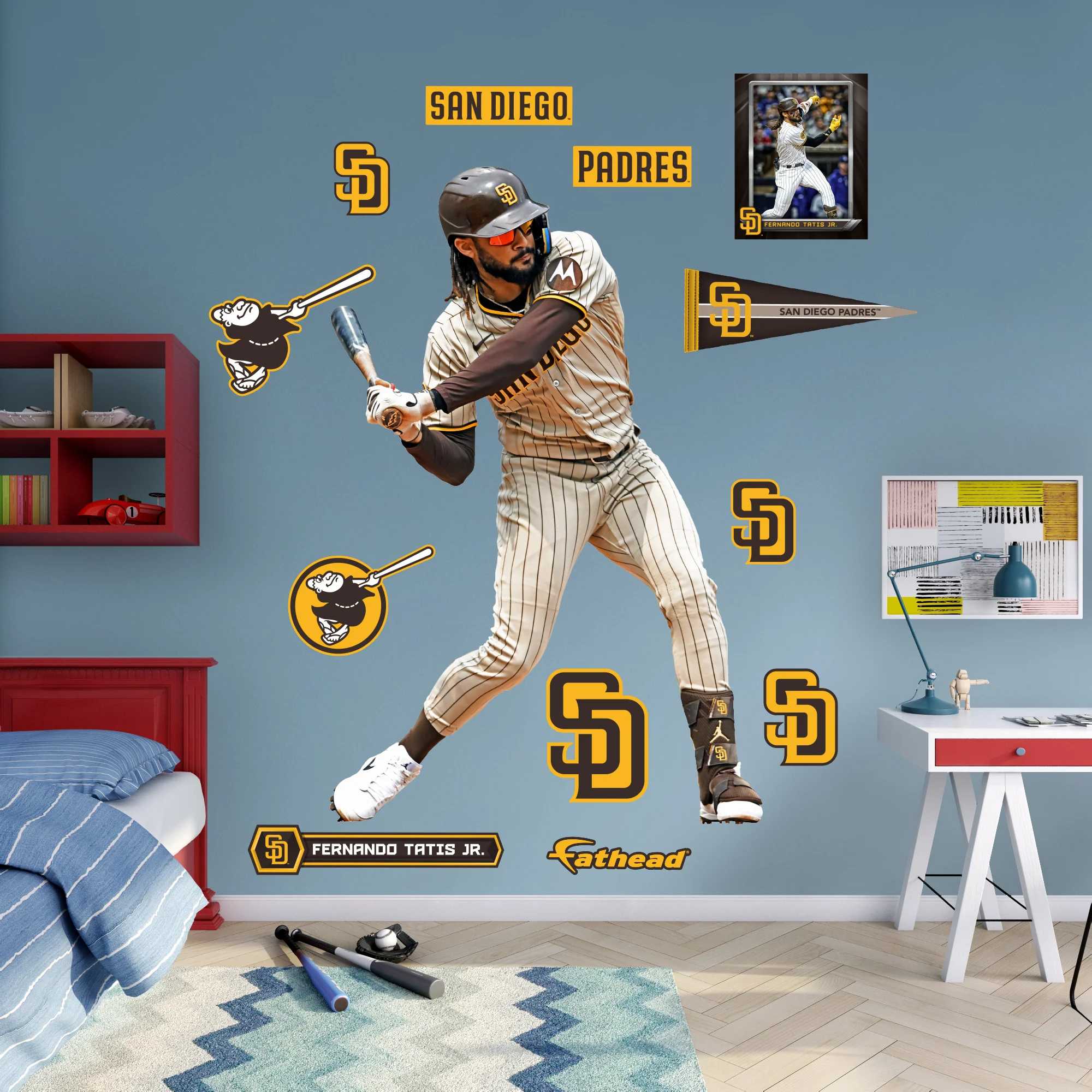 Fernando Tatis Jr. - RealBig Swing Collection - Official MLB - San Diego Padres - Reusable Vinyl Wall Decals