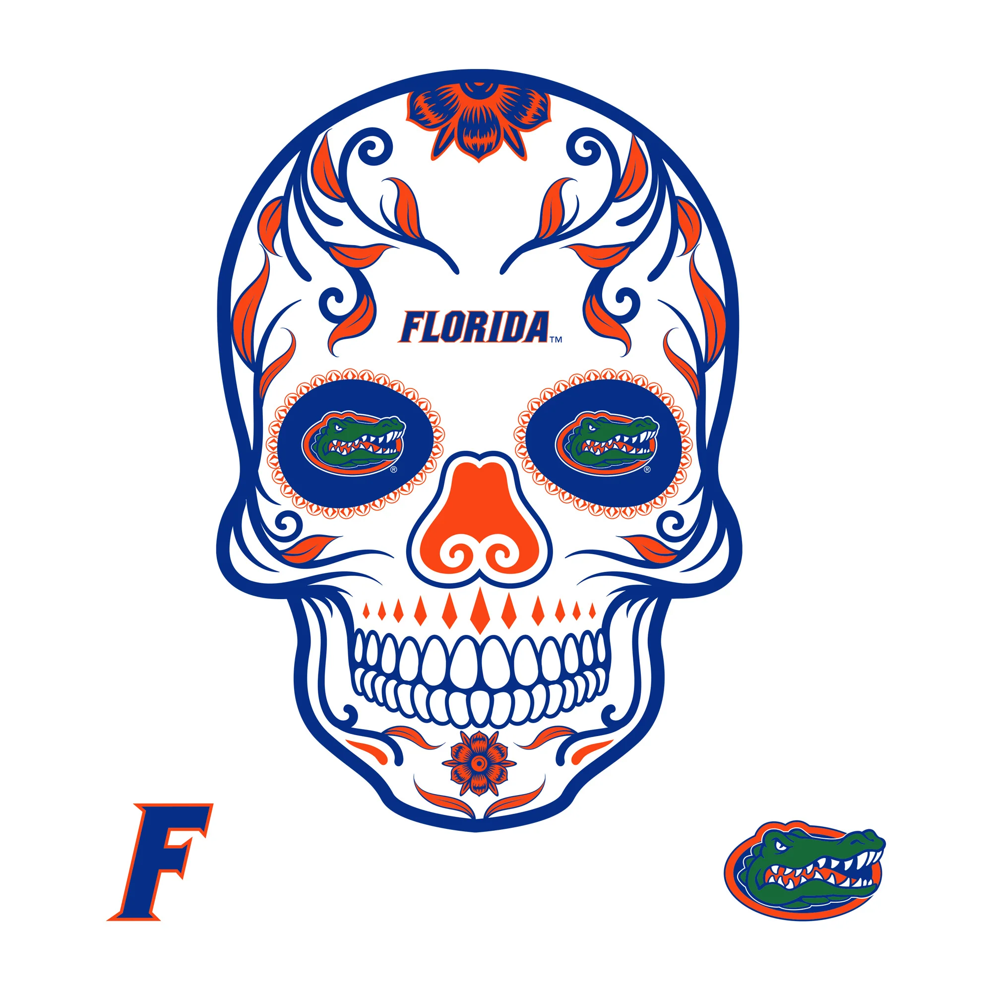 Florida Gators - RealBig Sugar Skull Collection - Official NCAA - Reusable Vinyl Wall Decals - Image 3