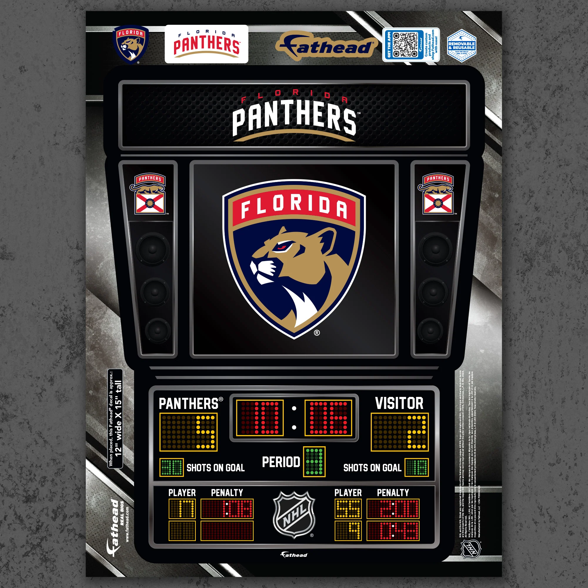 Florida Panthers - RealBig Scoreboard Collection - Official NHL - Reusable Vinyl Wall Decals - Image 7