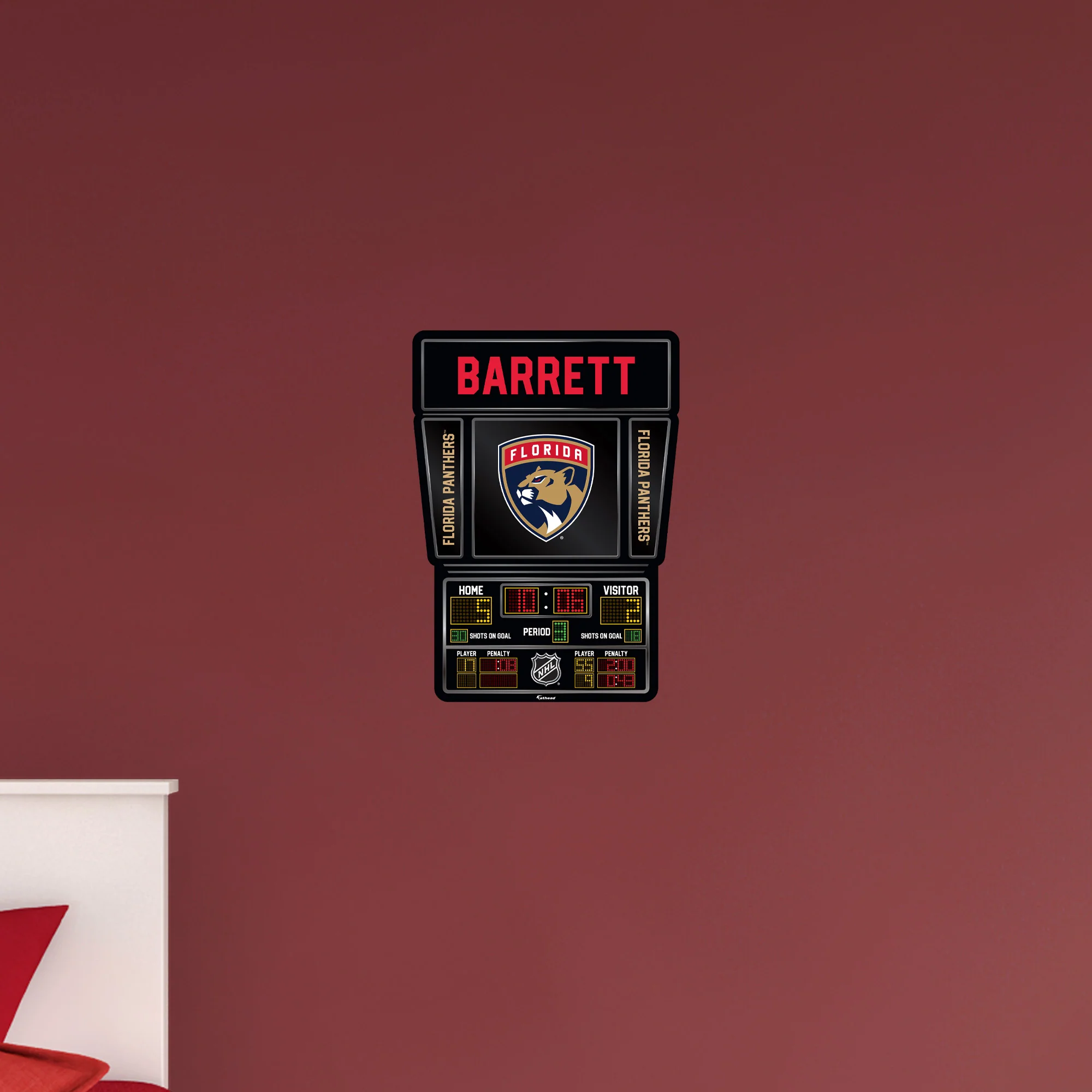 Florida Panthers - Scoreboard Graphic - With Personalized Name - Official NHL - Vinyl Transfer Decal - Image 9