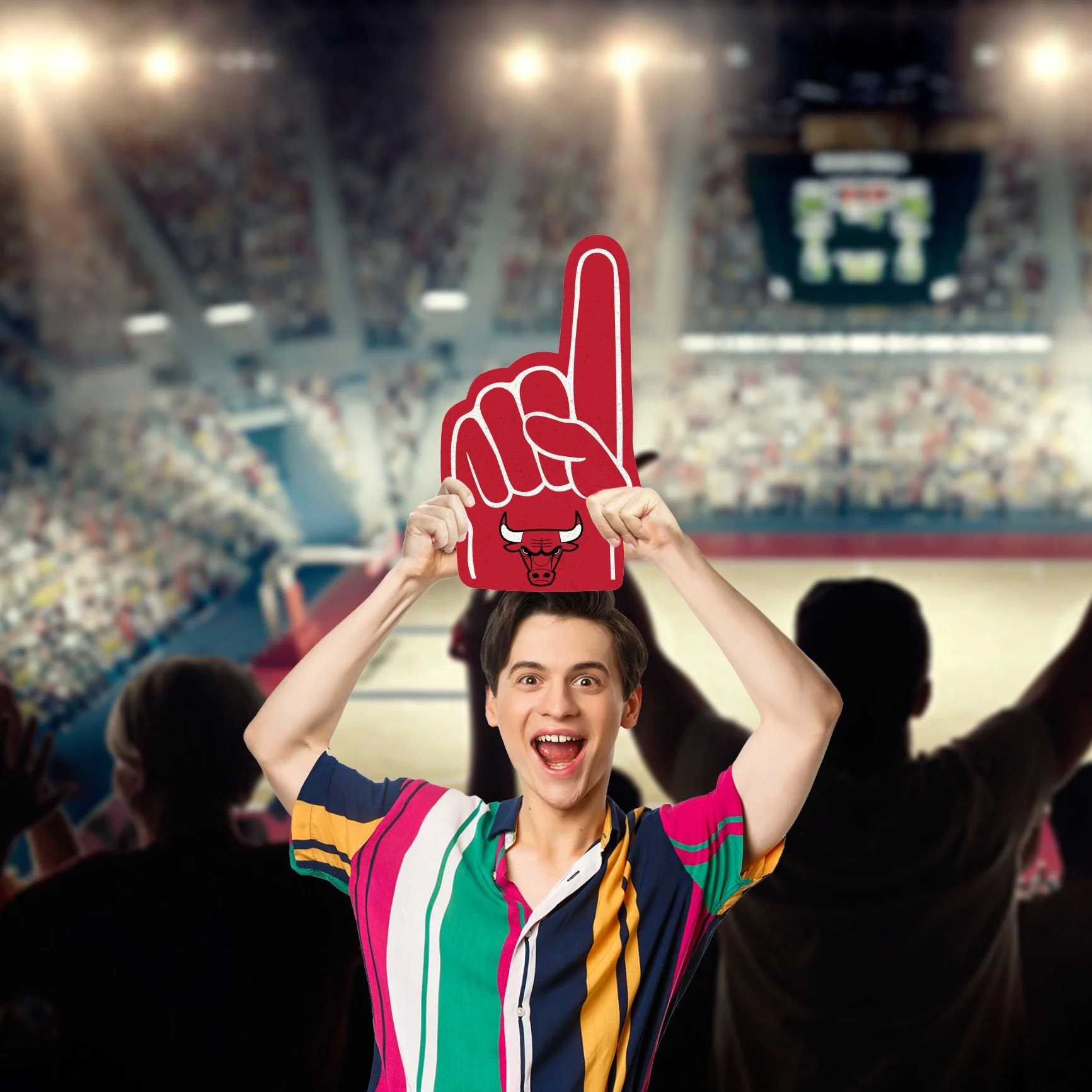 Foam Finger - Big Head - Official NBA - Chicago Bulls - Foam Core Cutout - Image 3