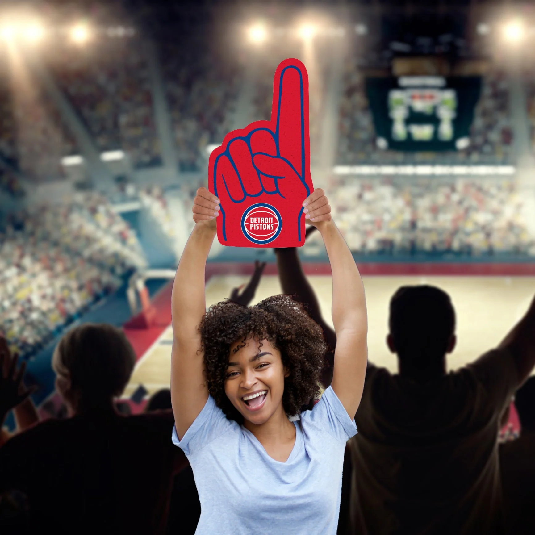 Foam Finger - Big Head - Official NBA - Detroit Pistons - Foam Core Cutout - Image 3