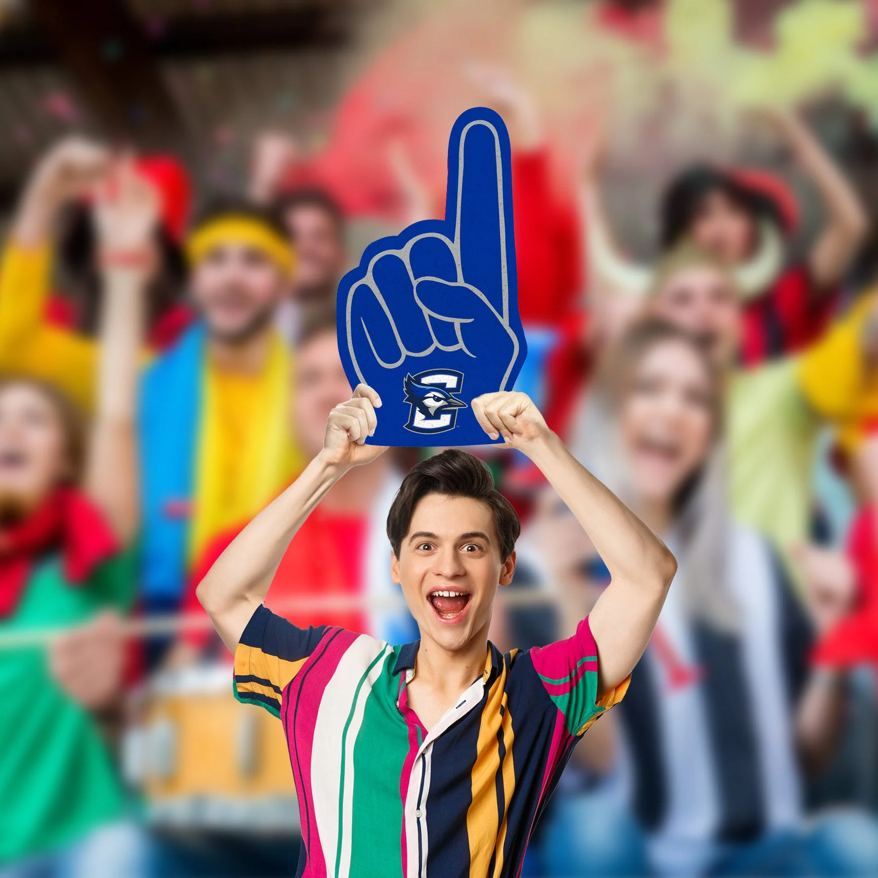 Foam Finger - Big Head - Official NCAA - Creighton Bluejays - Foam Core Cutout - Image 3