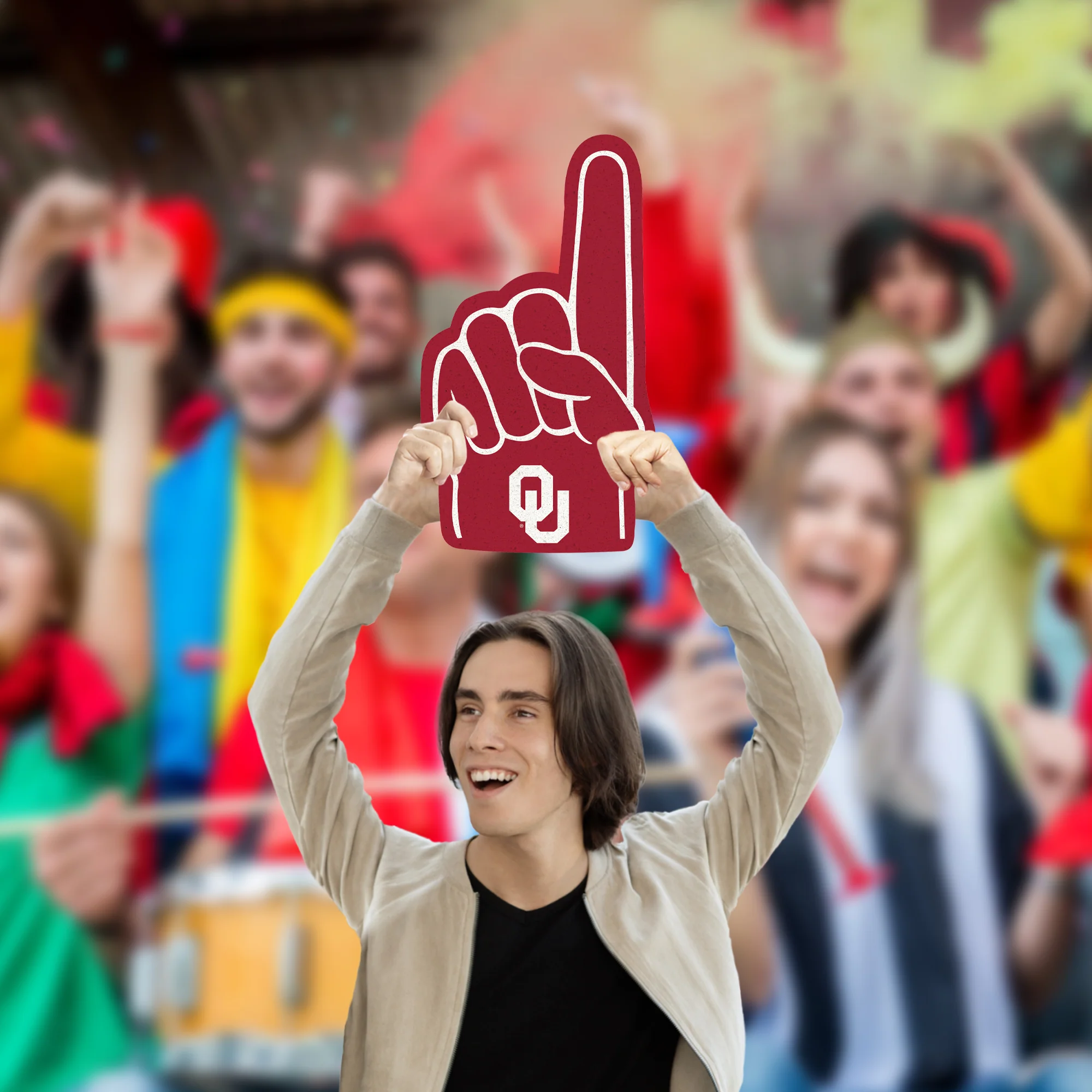 Foam Finger - Big Head - Official NCAA - Oklahoma Sooners - Foam Core Cutout - Image 2