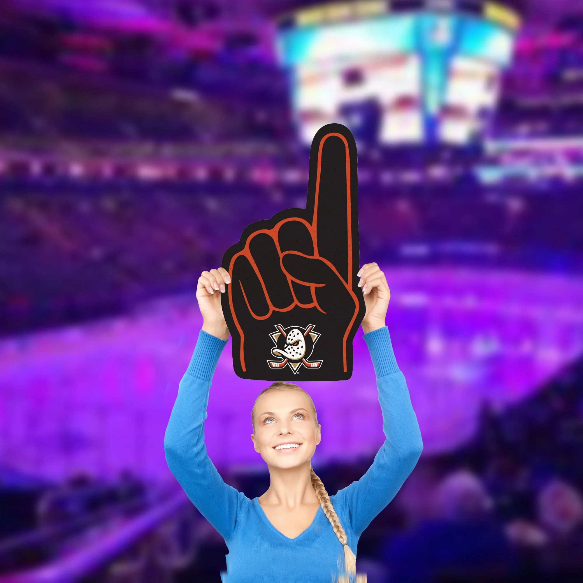 Foam Finger - Big Head - Official NHL - Anaheim Ducks - Foam Core Cutout - Image 4