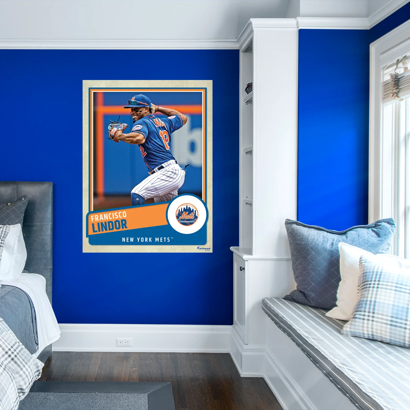 Francisco Lindor - Peel & Stick Poster - Official MLB - New York Mets - Reusable Vinyl Wall Decal - Image 2