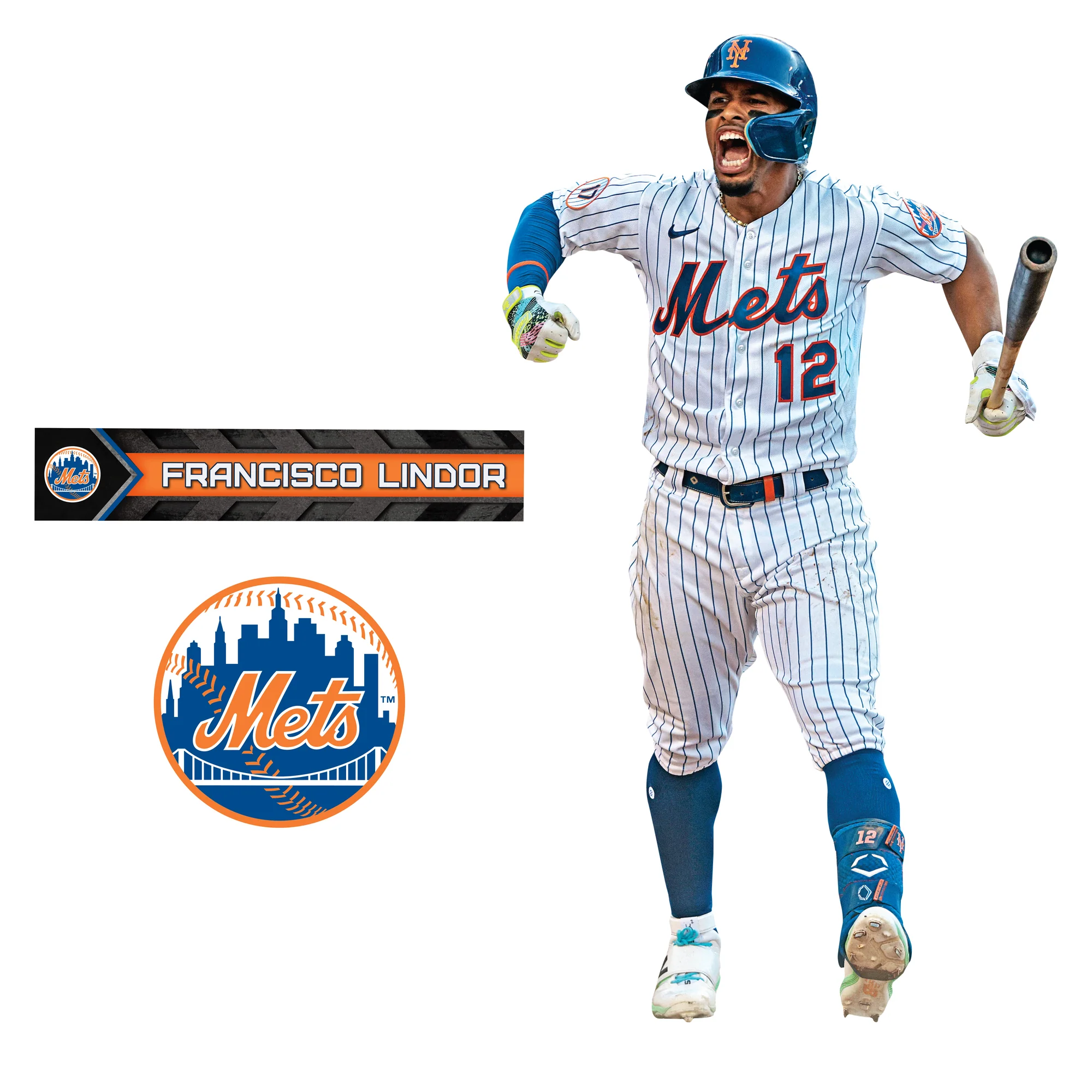 Francisco Lindor - RealBig Celebration Collection - Official MLB - New York Mets - Reusable Vinyl Wall Decals - Image 7