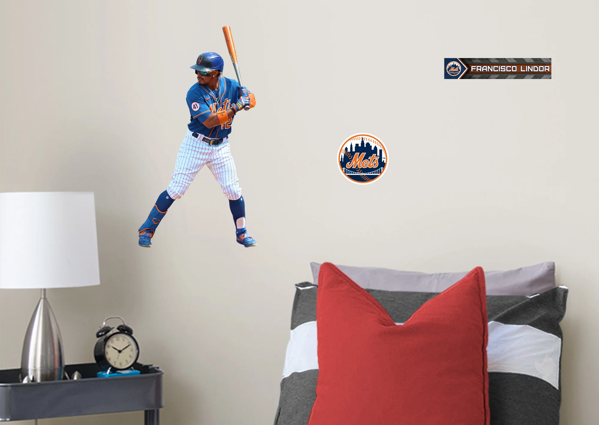 Francisco Lindor - RealBig Collection - Official MLB - New York Mets - Reusable Vinyl Wall Decals - Image 3