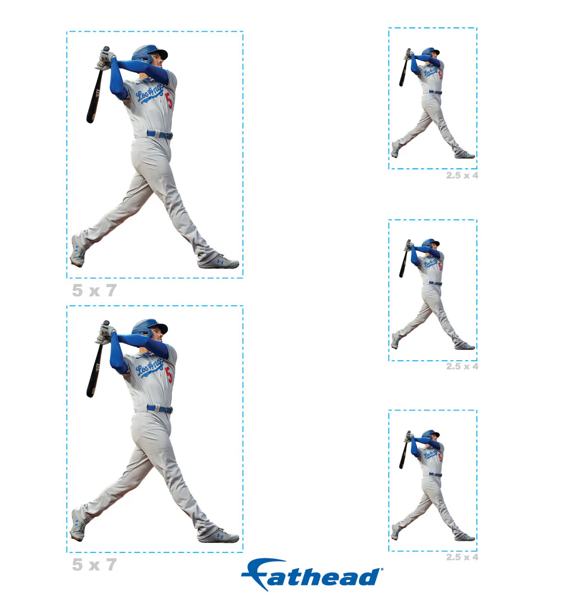 Freddie Freeman - 5 Player Minis (Mixed Sizes) - Official MLB - Los Angeles Dodgers - Reusable Vinyl Decals - Image 4