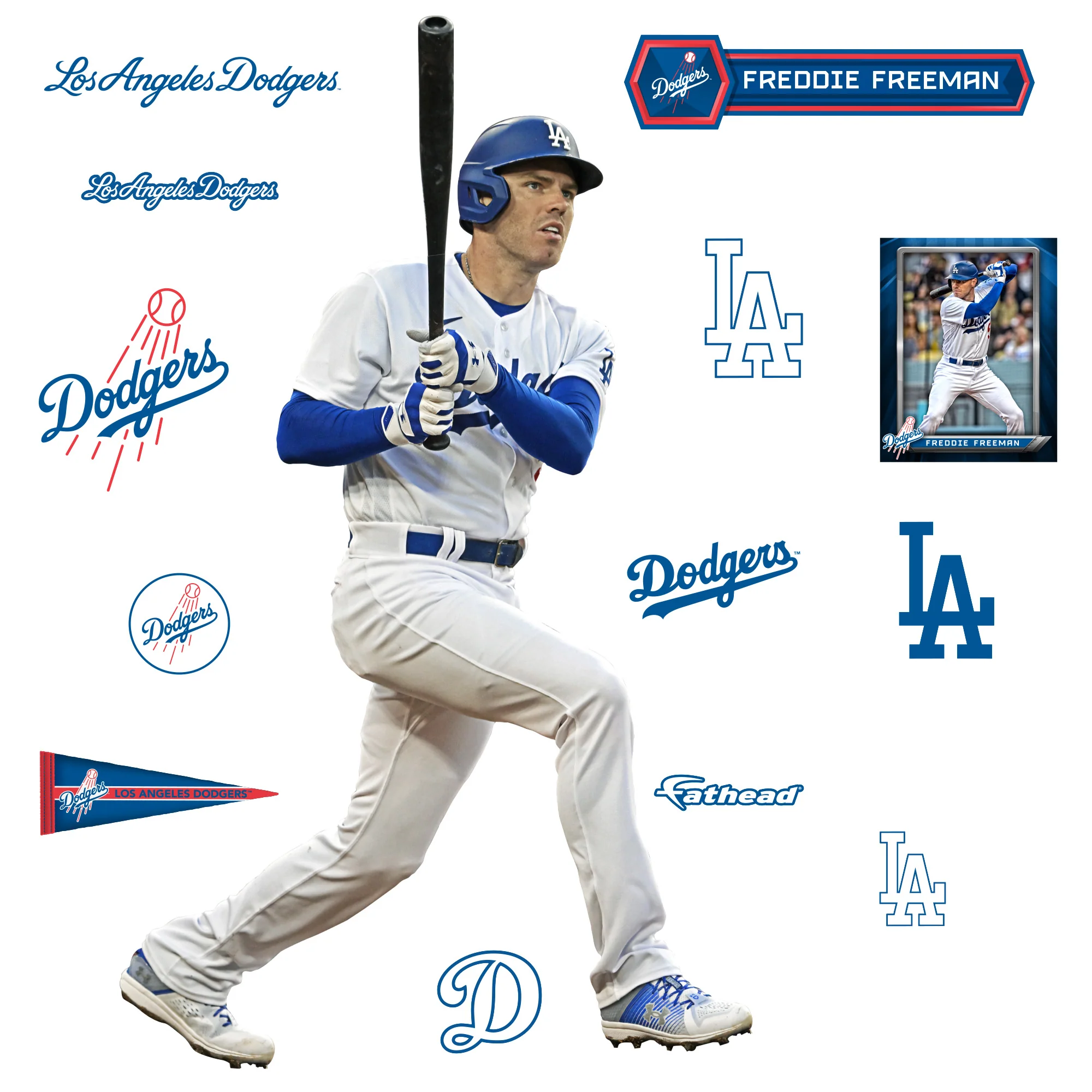 Freddie Freeman - RealBig Swing Collection - Official MLB - Los Angeles Dodgers - Reusable Vinyl Wall Decals - Image 2