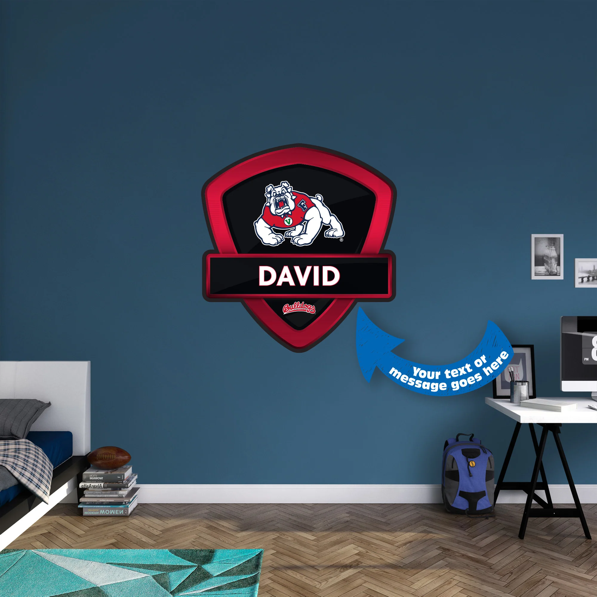 Fresno State Bulldogs - Badge - With Personalized Name - Official NCAA - Vinyl Transfer Decal - Image 3