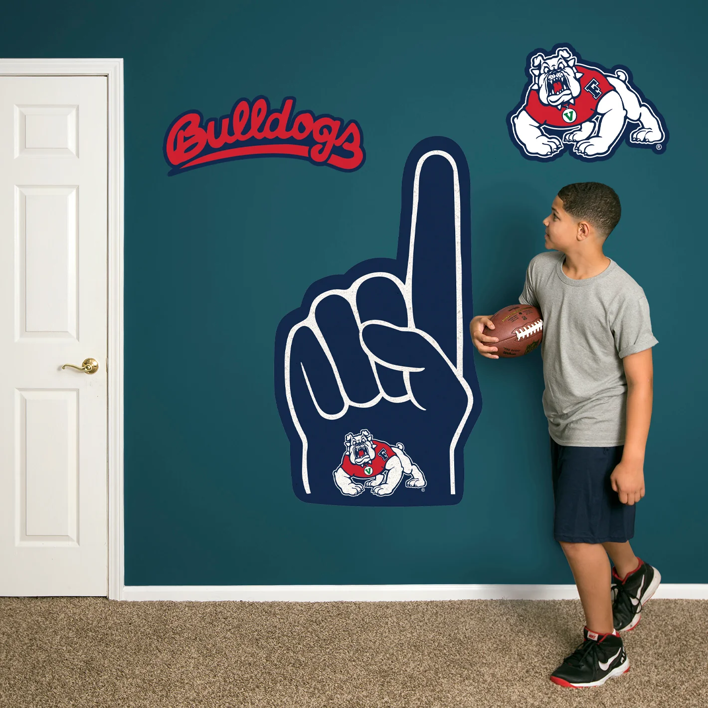 Fresno State Bulldogs - RealBig Foam Finger Collection - Official NCAA - Reusable Vinyl Wall Decals - Image 6