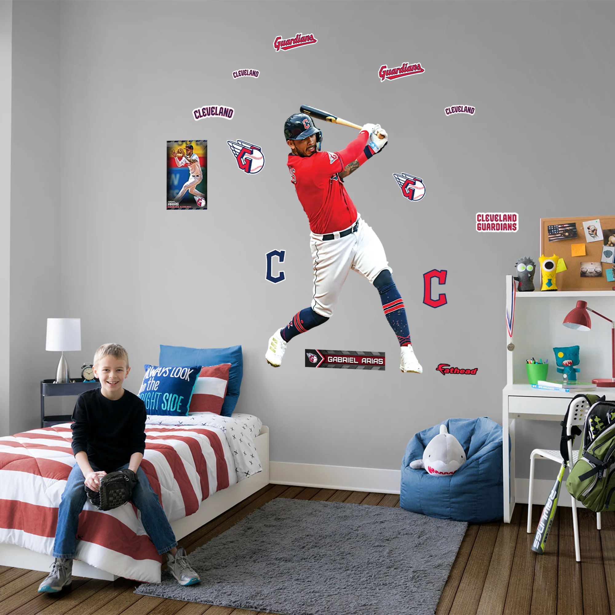 Gabriel Arias - RealBig Collection - Official MLB - Cleveland Guardians - Reusable Vinyl Wall Decals - Image 2
