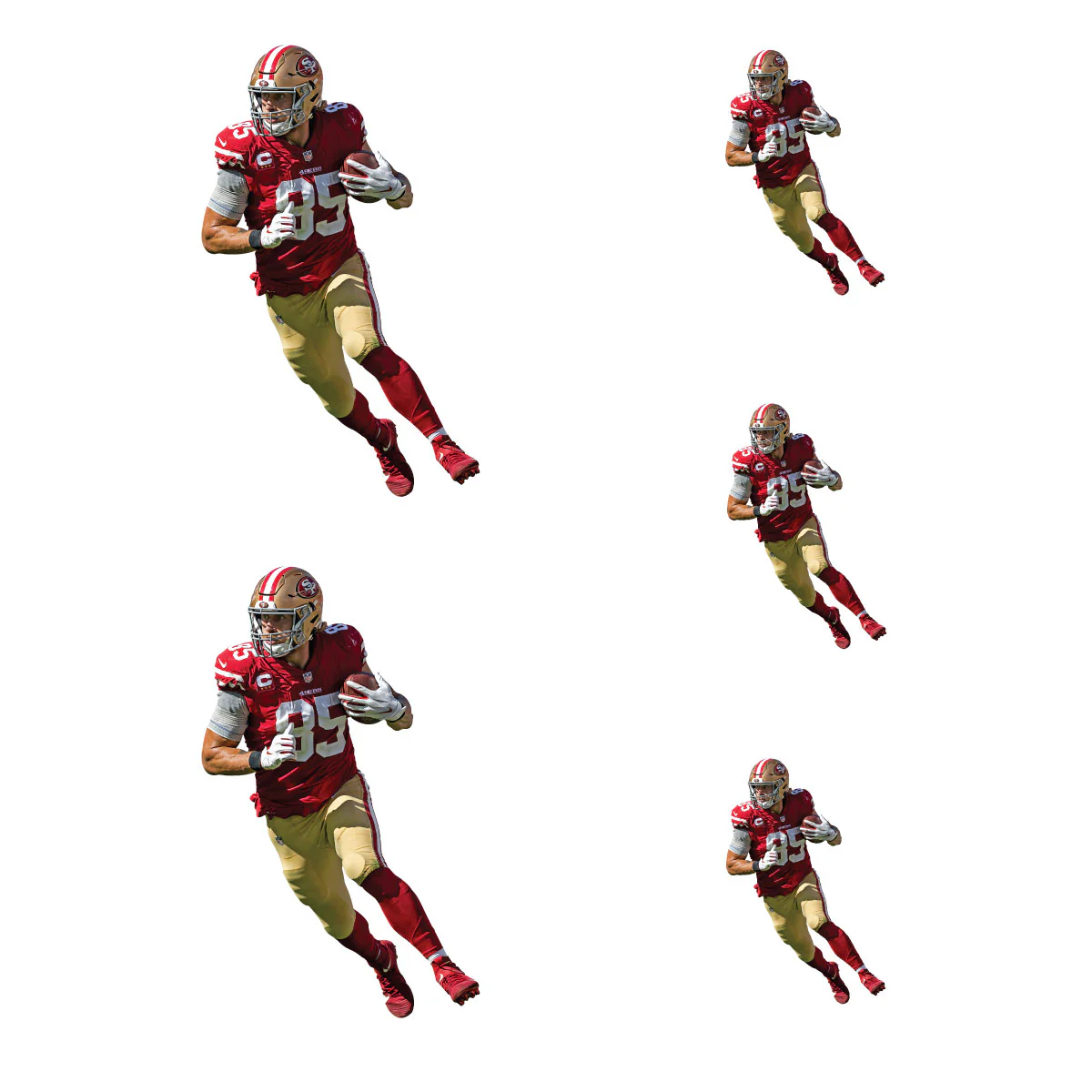 George Kittle - 5 Player Minis (Mixed Sizes) - Official NFL - San Francisco 49ers - Reusable Vinyl Decals - Image 3