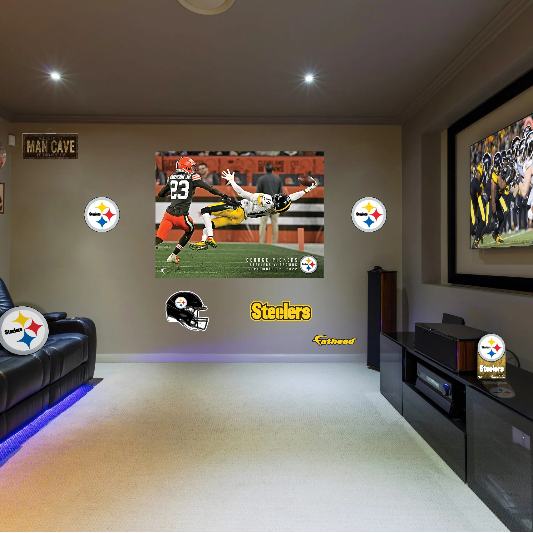 George Pickens - Catch - Peel & Stick Poster - Official NFL - Pittsburgh Steelers - Reusable Vinyl Wall Decal - Image 3