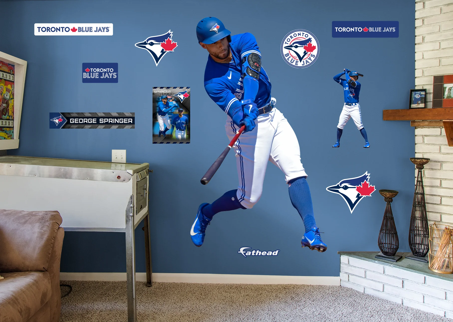 George Springer - RealBig Collection - Official MLB - Toronto Blue Jays - Reusable Vinyl Wall Decals