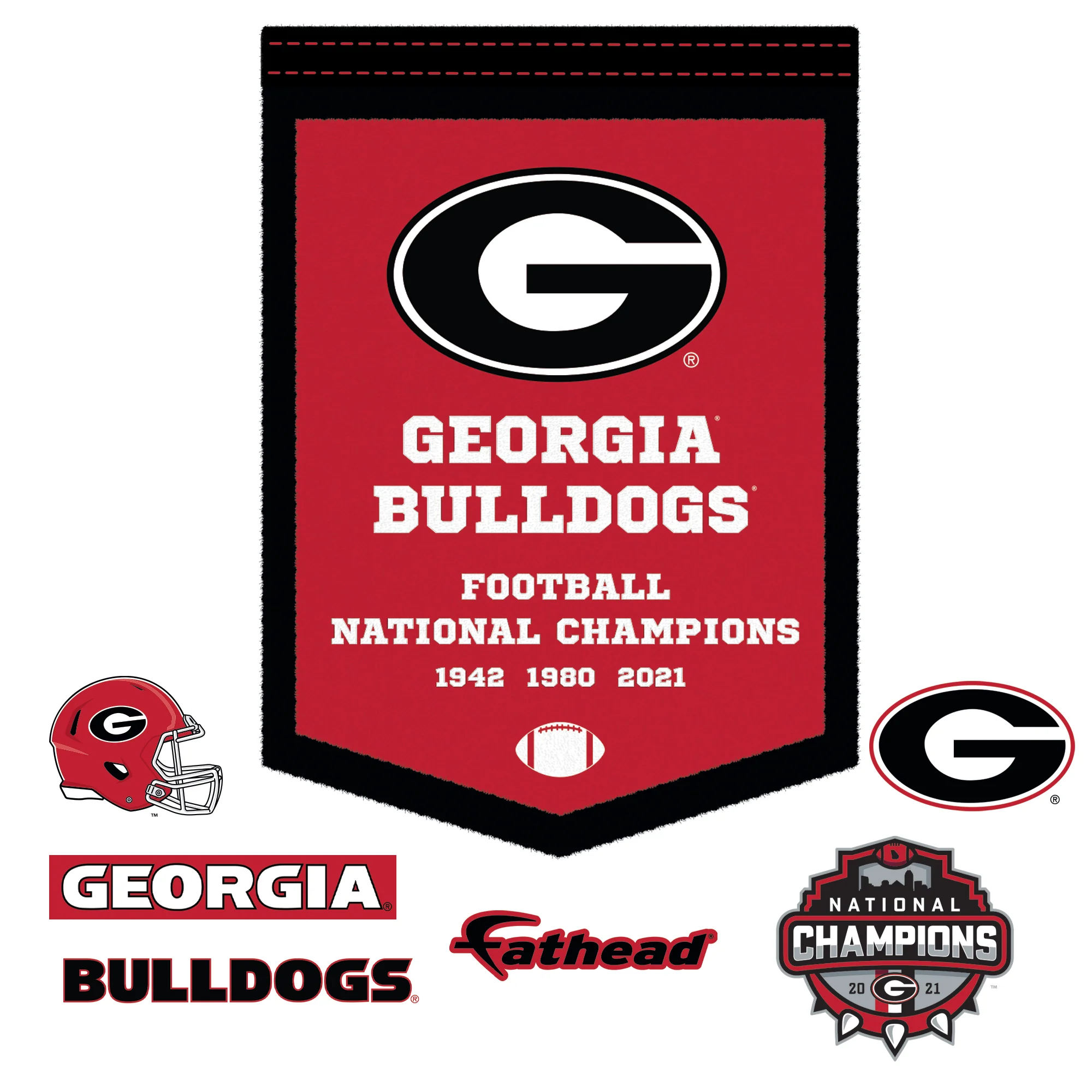 Georgia Bulldogs - RealBig 2021 Football Championships Banner Collection - Official NCAA - Reusable Vinyl Wall Decals - Image 3