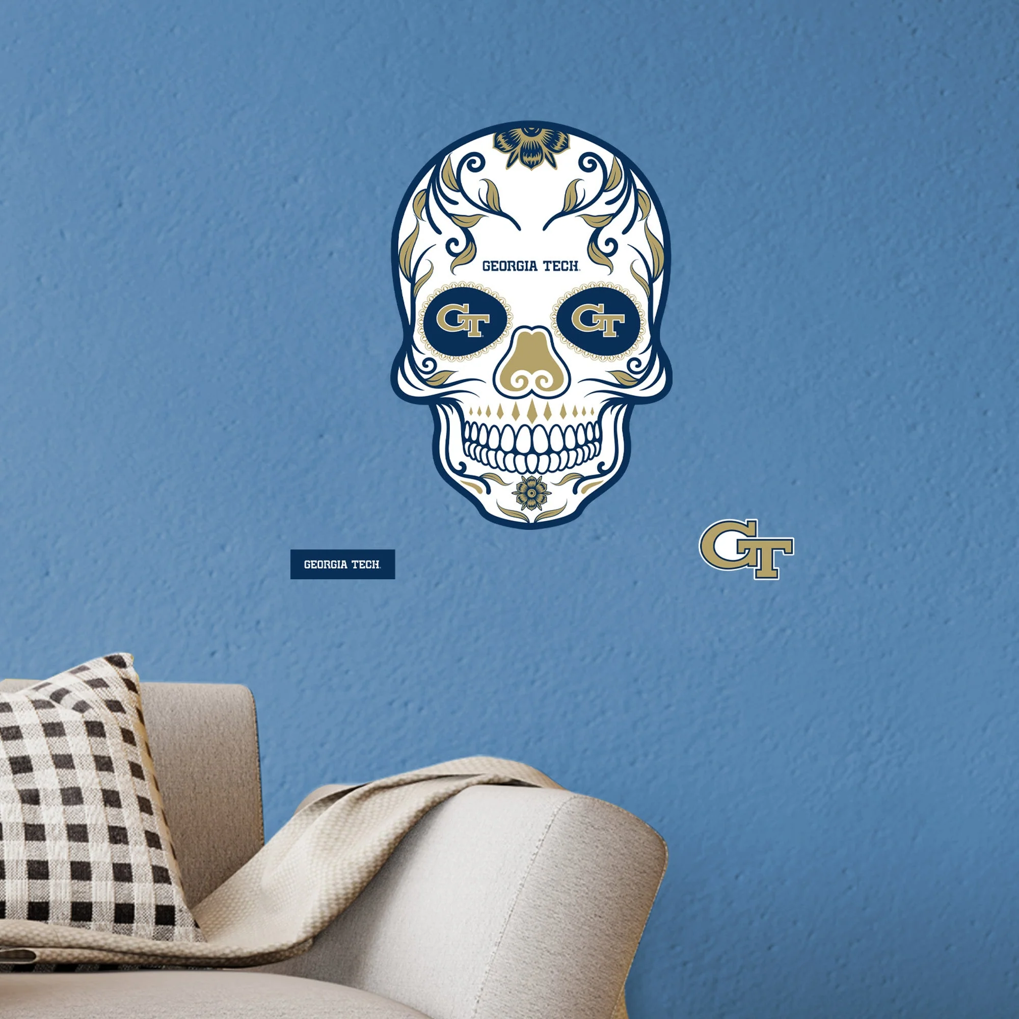 Georgia Tech Yellow Jackets - RealBig Sugar Skull Collection - Official NCAA - Reusable Vinyl Wall Decals - Image 11