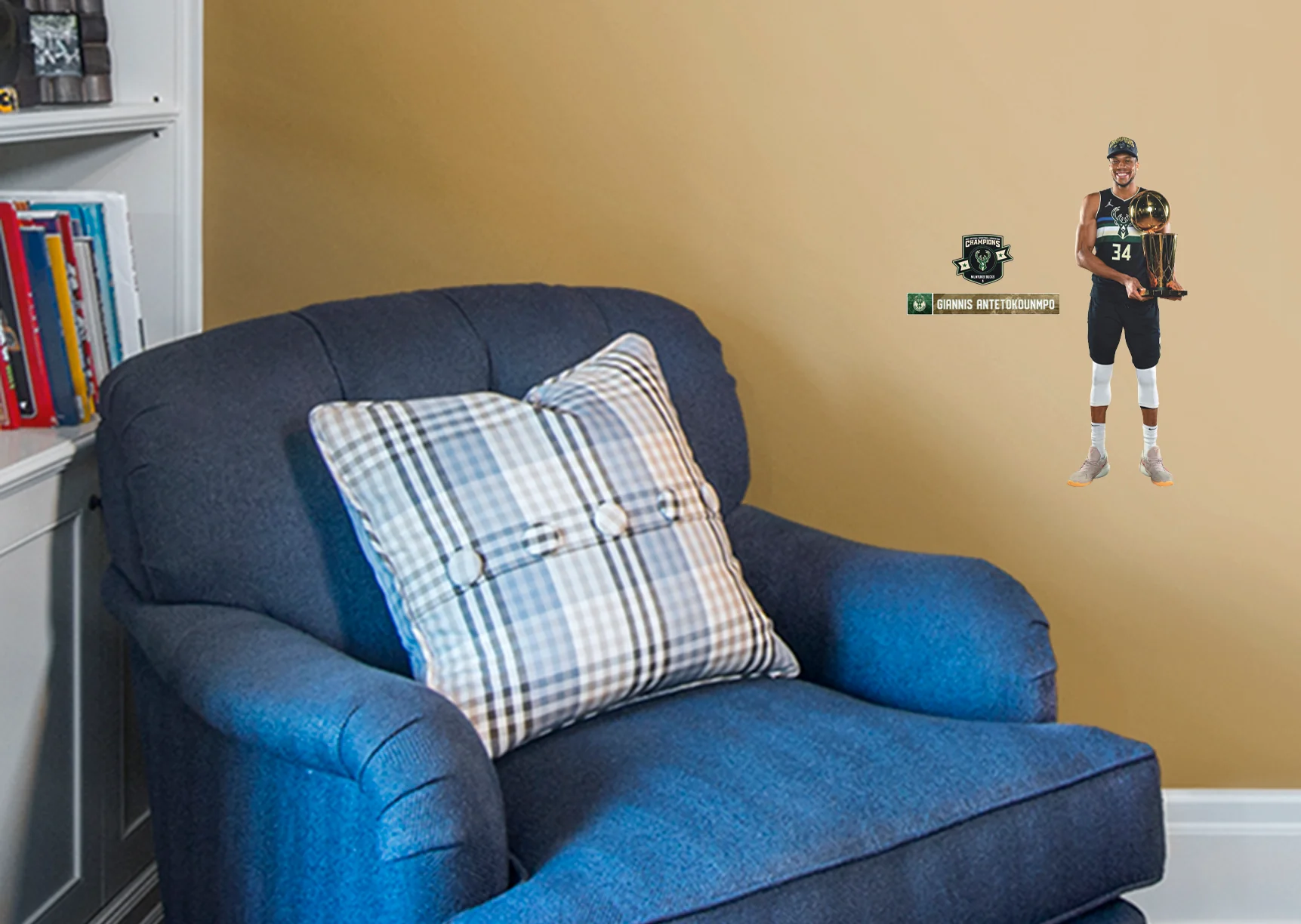 Giannis Antetokounmpo - RealBig 2021 Champion Collection - Official NBA - Milwaukee Bucks - Reusable Vinyl Wall Decals - Image 3