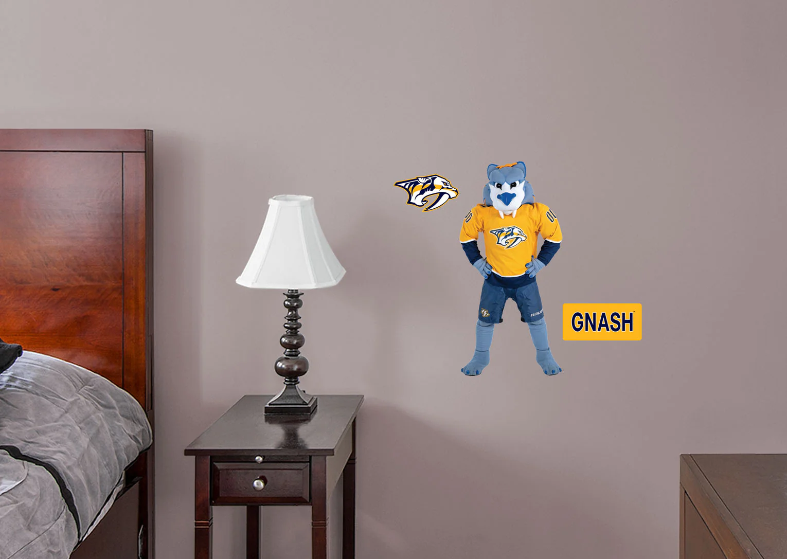 Gnash Mascot - RealBig Collection - Official NHL - Nashville Predators - Reusable Vinyl Wall Decals - Image 3