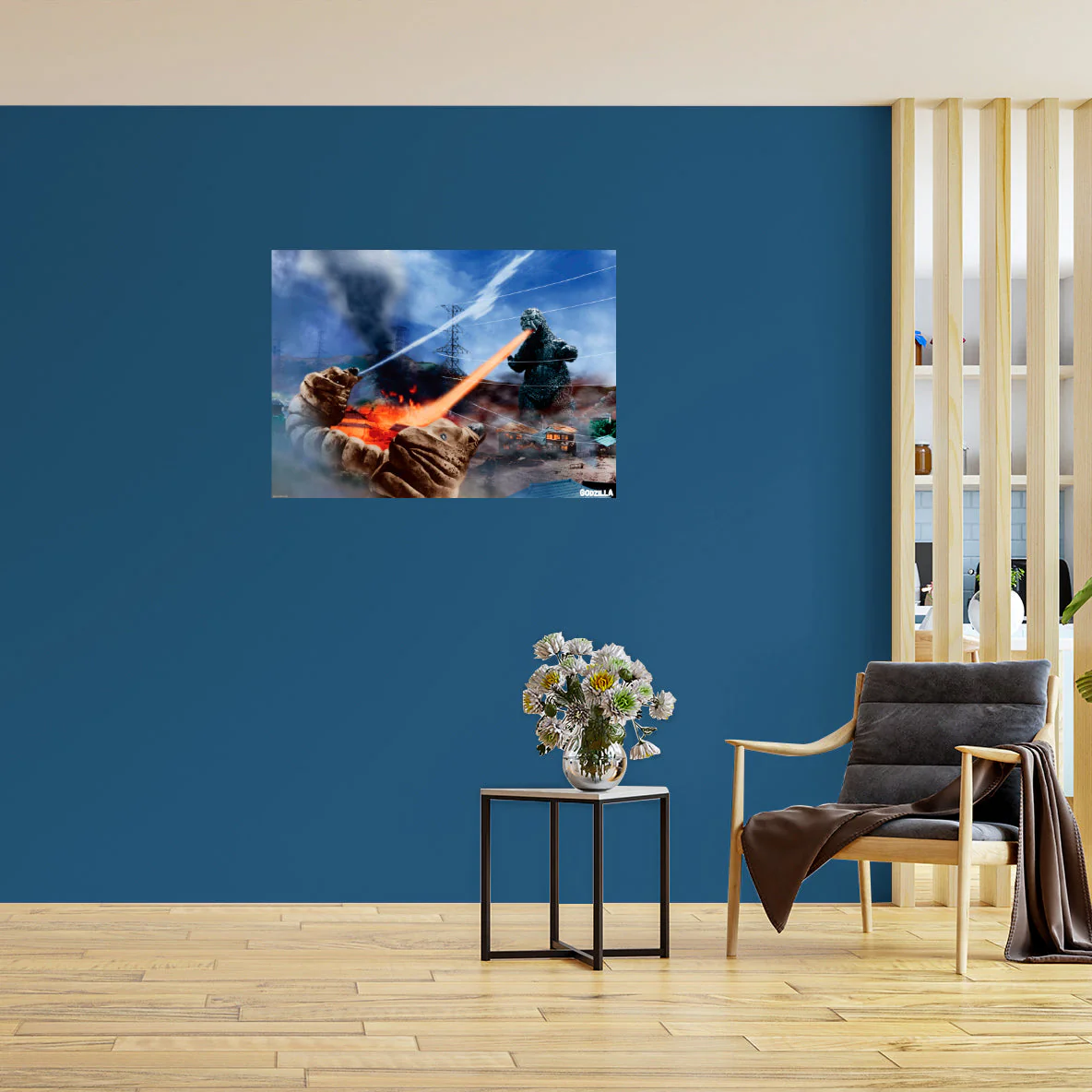 Godzilla 1964 - Mothra v Godzilla Movie Scene - Peel & Stick Poster - Official Toho - Godzilla - Reusable Vinyl Wall Decal - Image 5