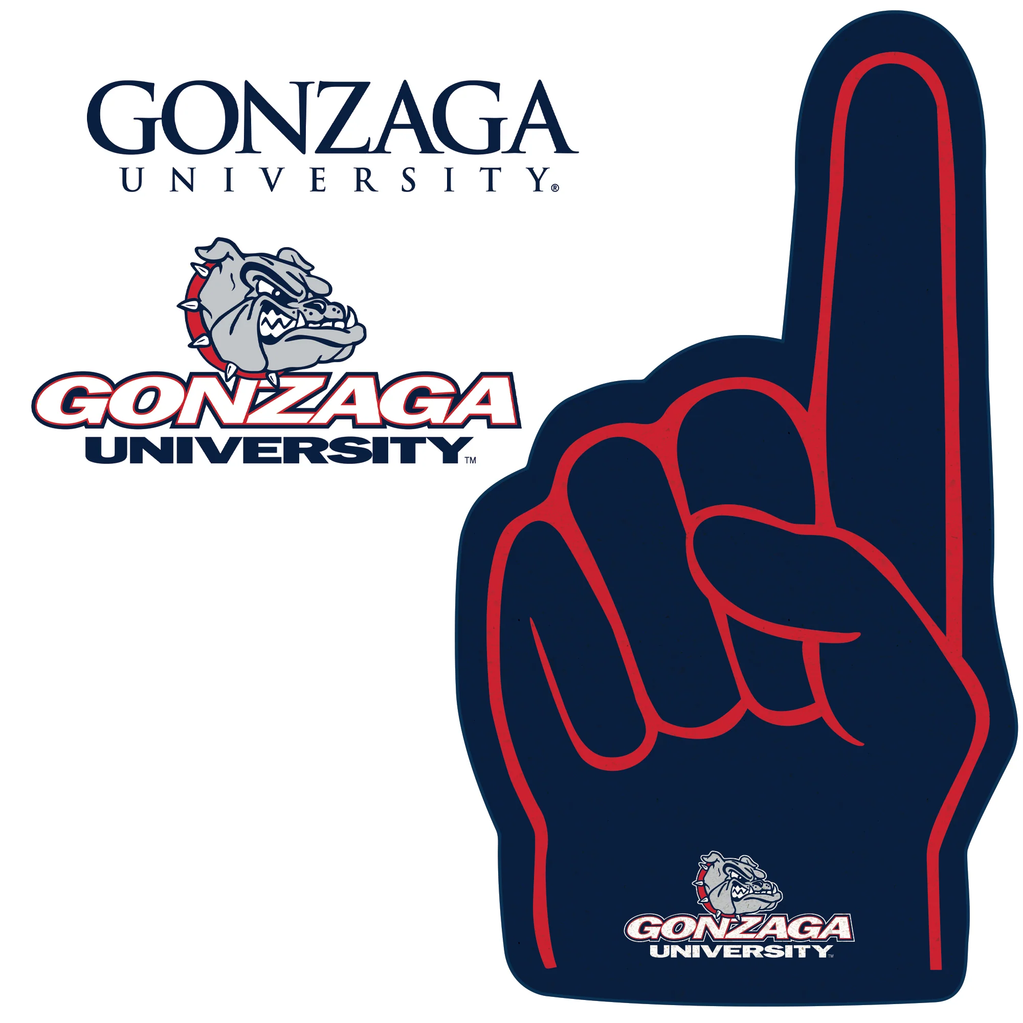 Gonzaga Bulldogs - RealBig Foam Finger Collection - Official NCAA - Reusable Vinyl Wall Decals - Image 4