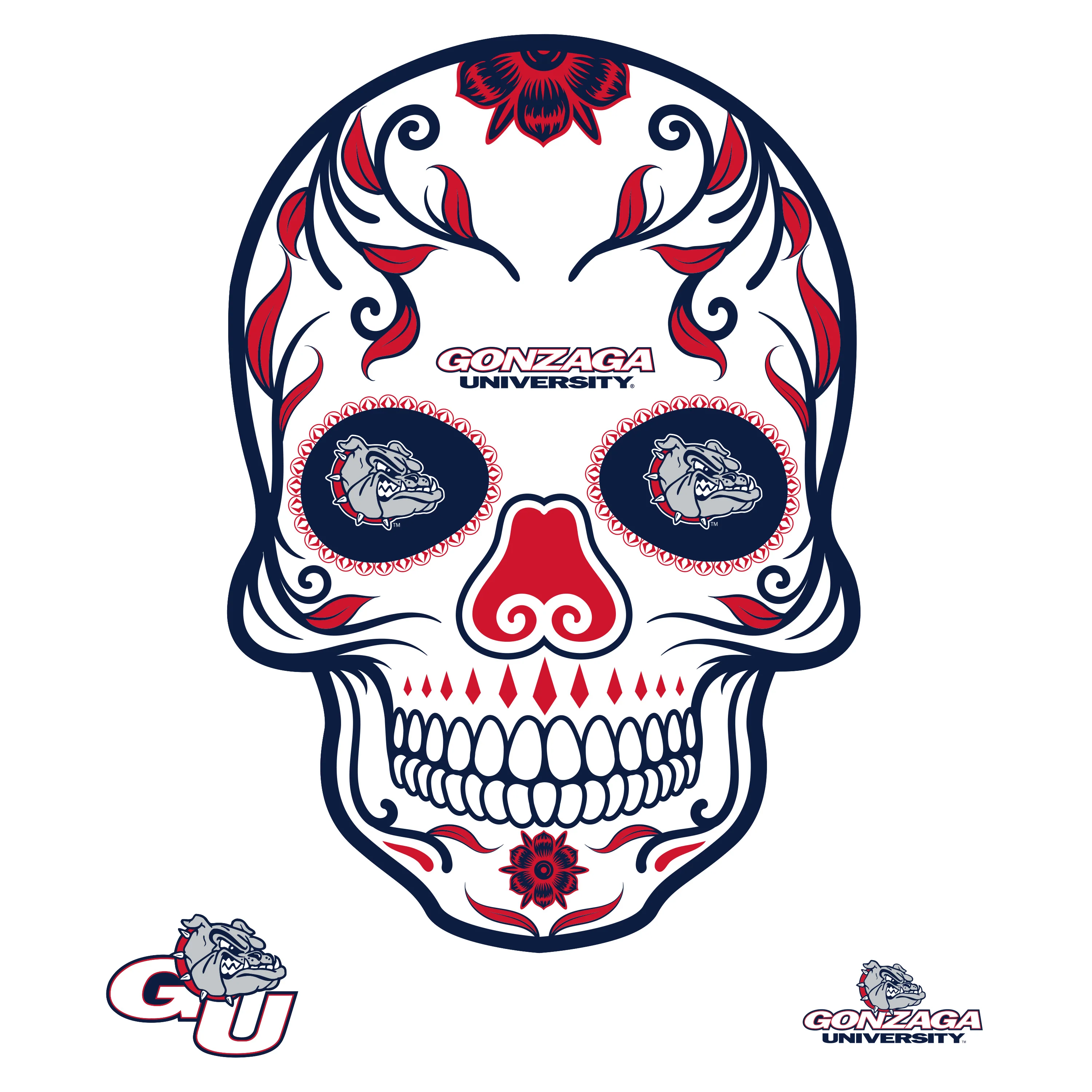 Gonzaga Bulldogs - RealBig Sugar Skull Collection - Official NCAA - Reusable Vinyl Wall Decals - Image 3
