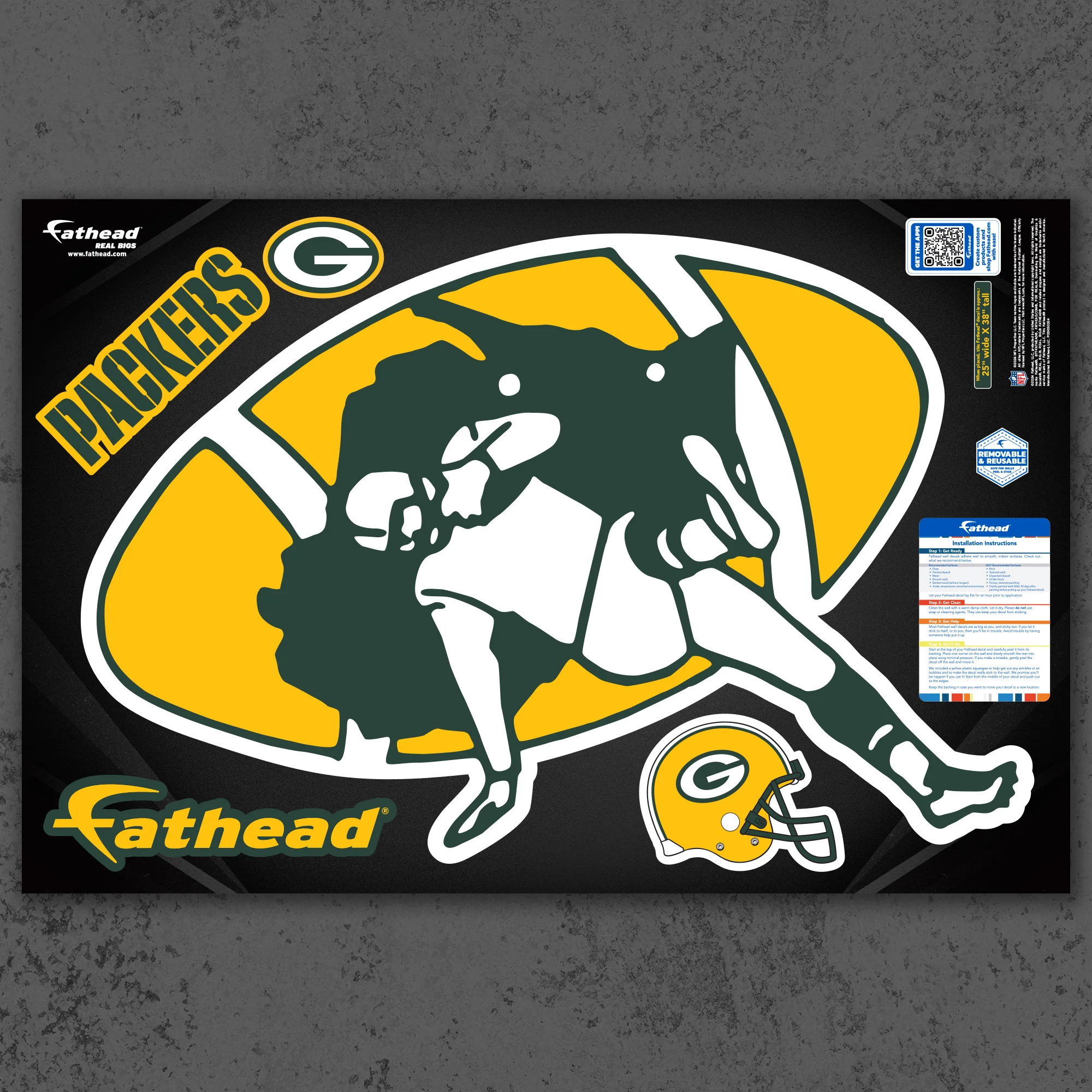 Green Bay Packers - RealBig Classic Logo Collection - Official NFL - Reusable Vinyl Wall Decals - Image 5