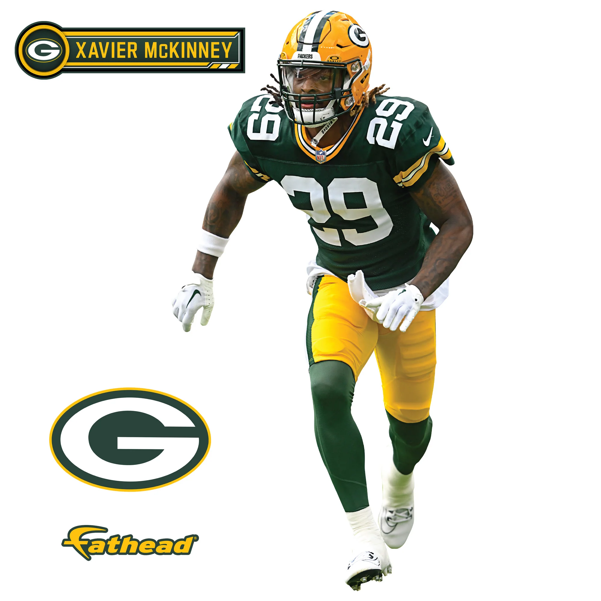 Xavier McKinney - RealBig Collection - Official NFL - Green Bay Packers - Reusable Vinyl Wall Decals - Image 6
