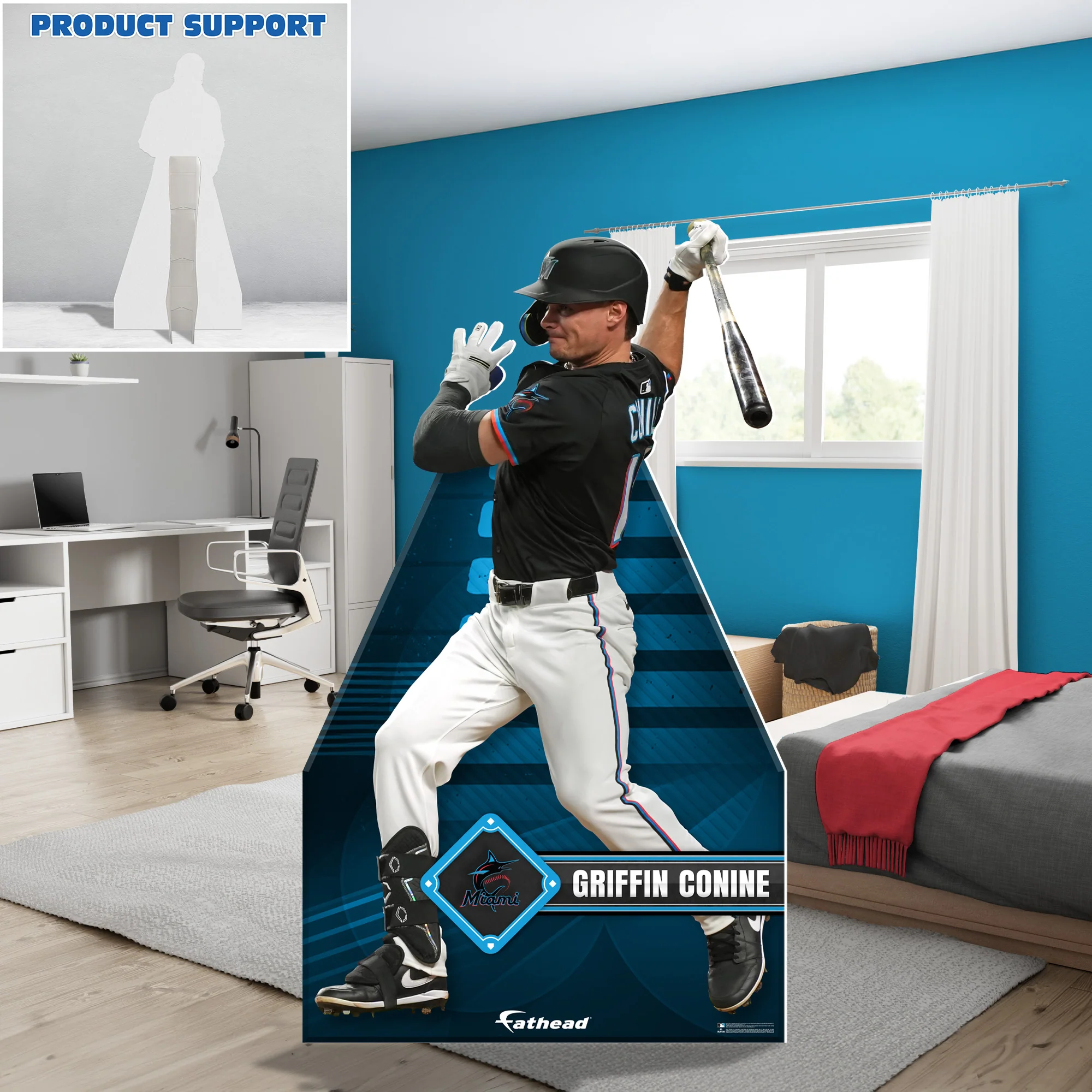 Griffin Conine - Life-Size Stand Out - Official MLB - Miami Marlins - Foam Core Cutout - Image 3
