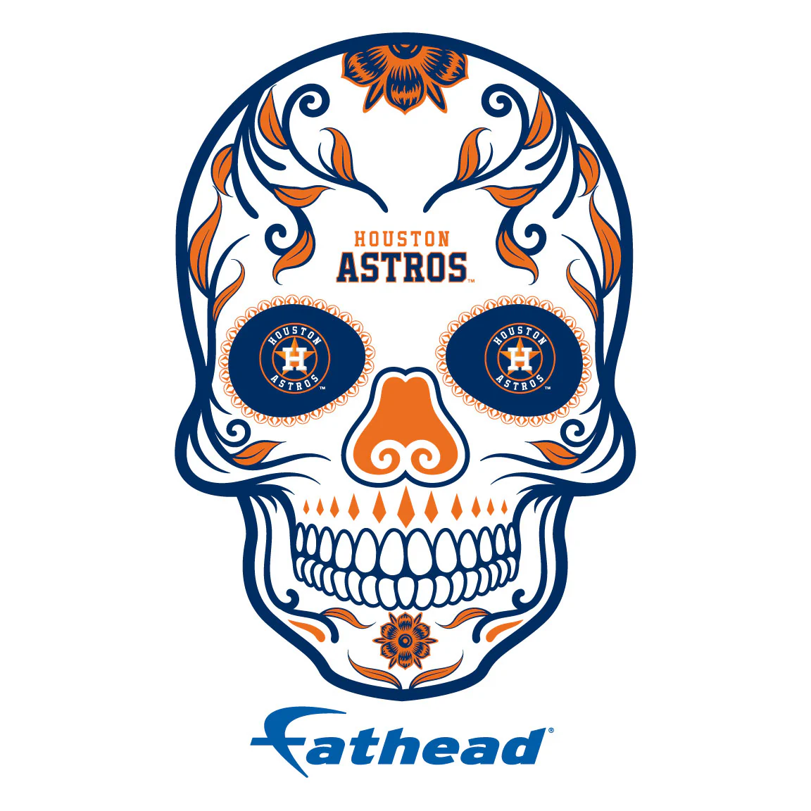 Houston Astros - 5 Sugar Skull Logo Minis (Mixed Sizes) - Official MLB - Reusable Vinyl Decals - Image 3
