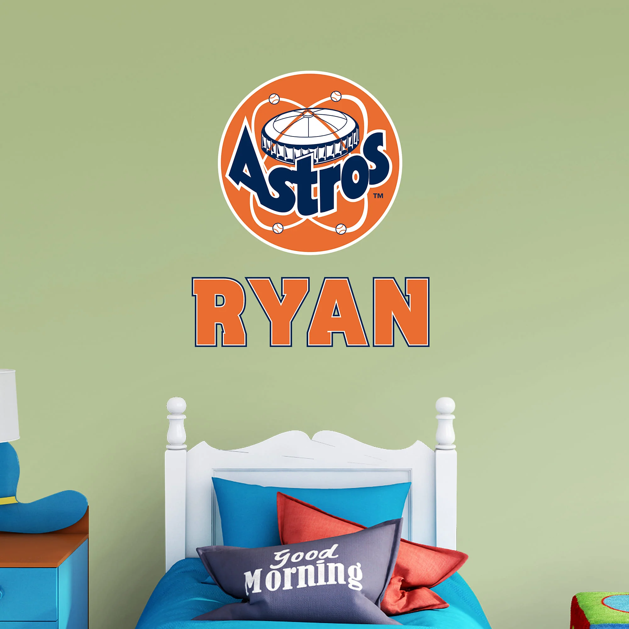 Houston Astros - Classic Logo - With Personalized Name - Official MLB - Vinyl Transfer Decal - Image 2