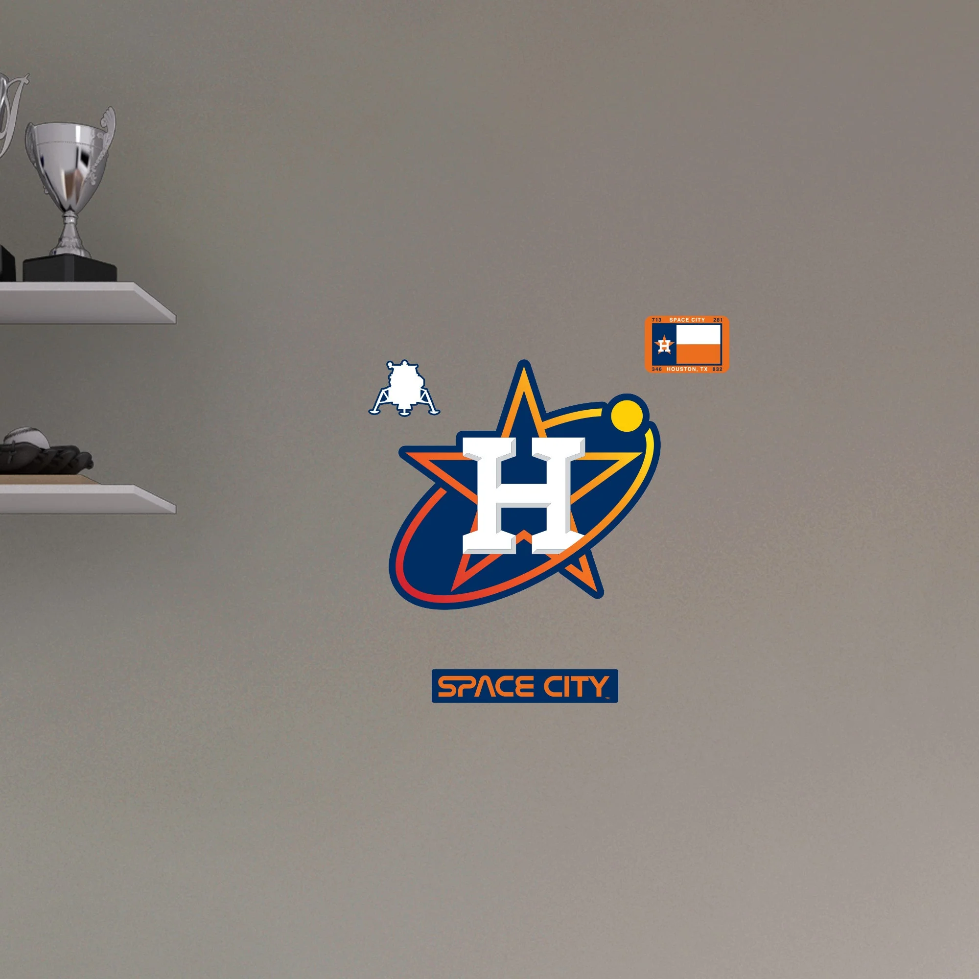 Houston Astros - RealBig City Connect Logo Collection - Official MLB - Reusable Vinyl Wall Decals - Image 5