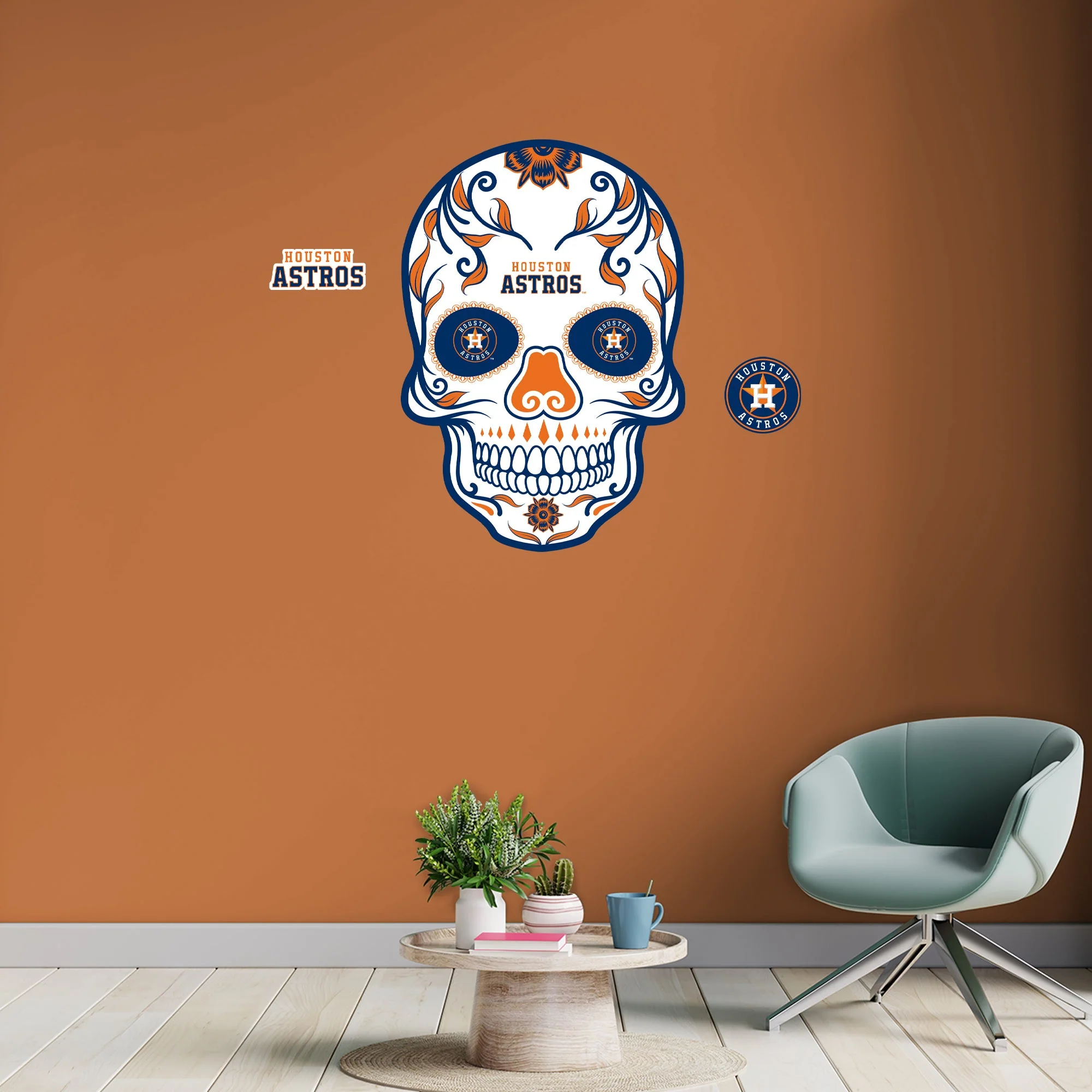 Houston Astros - RealBig Sugar Skull Collection - Official MLB - Reusable Vinyl Wall Decals - Image 4