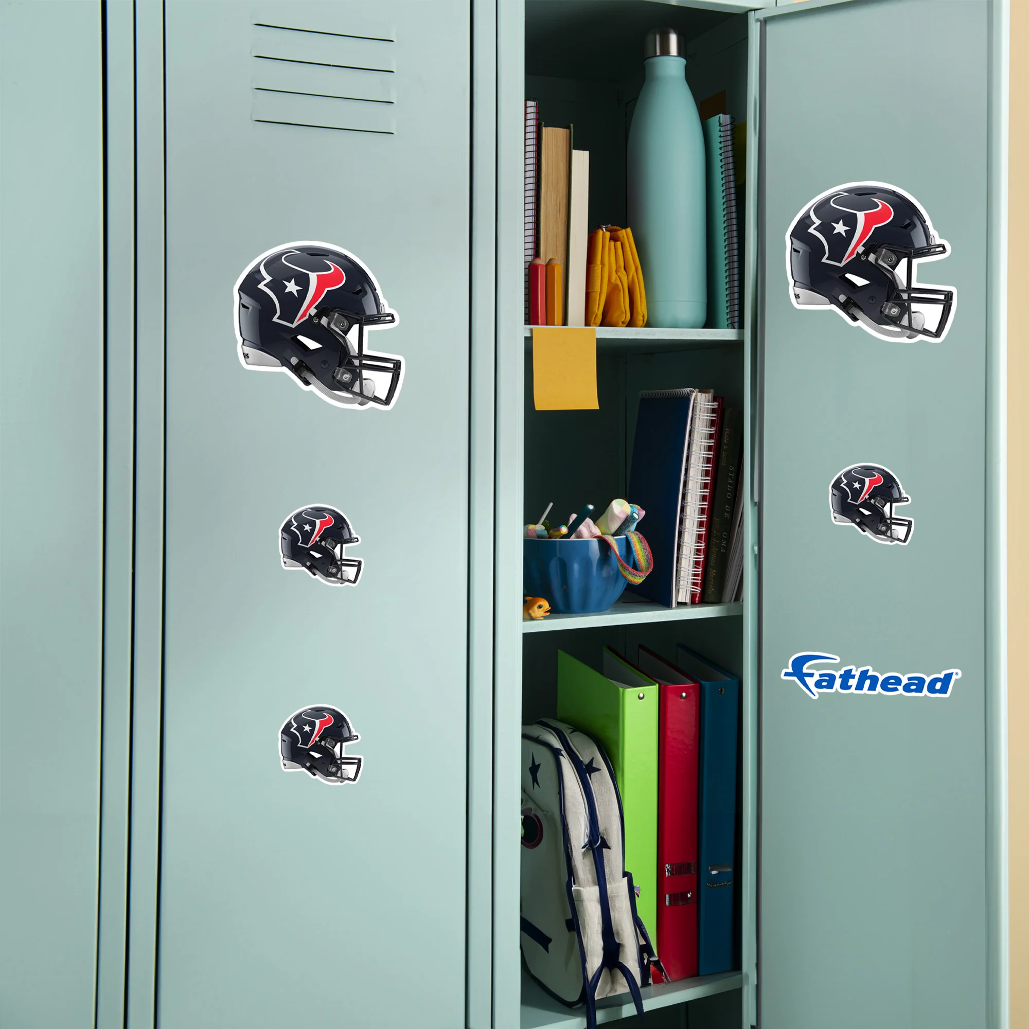 Houston Texans - 5 Helmet Minis (Mixed Sizes) - Official NFL - Reusable Vinyl Decals - Image 2