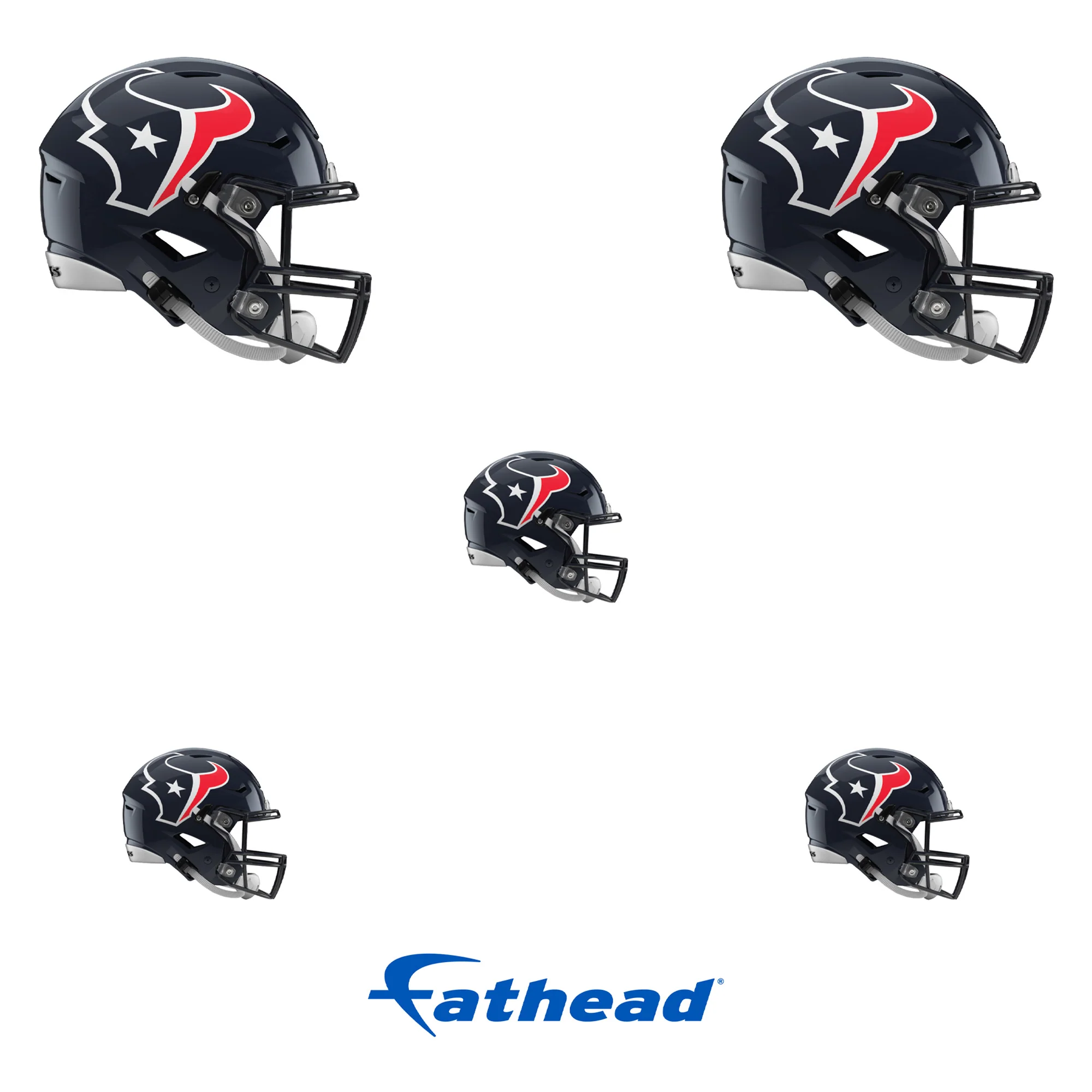 Houston Texans - 5 Helmet Minis (Mixed Sizes) - Official NFL - Reusable Vinyl Decals - Image 3