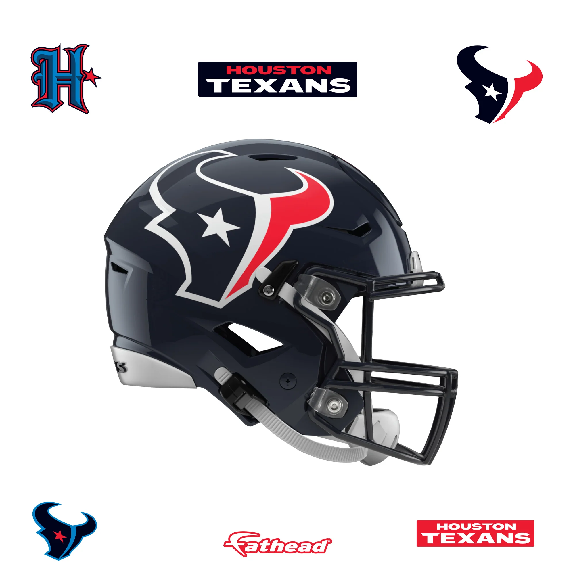 Houston Texans - RealBig Helmet Collection - Official NFL - Reusable Vinyl Wall Decals #2 - Image 2