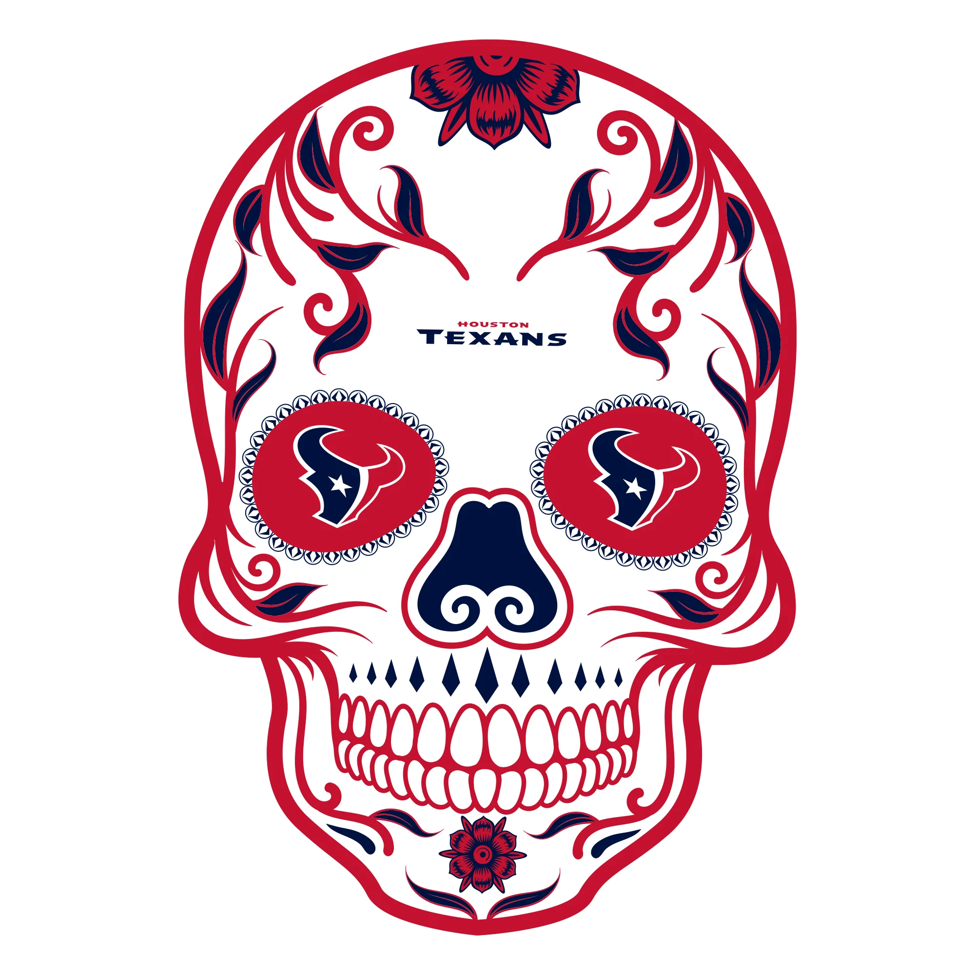 Houston Texans - Sugar Skull Logo - Outdoor Floor Decal - Official NFL - Scratch Resistant Alumigraphics Grip