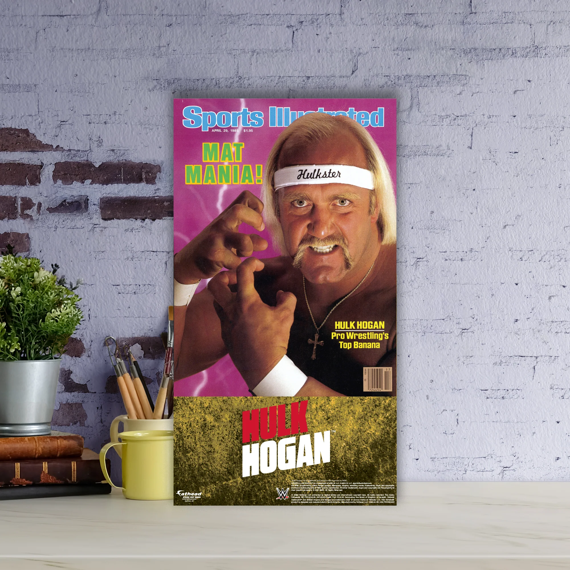 Hulk Hogan April 1985 Sports Illustrated Cover - WWE - Mini Stand Out - Official WWE - Cardstock Cutout