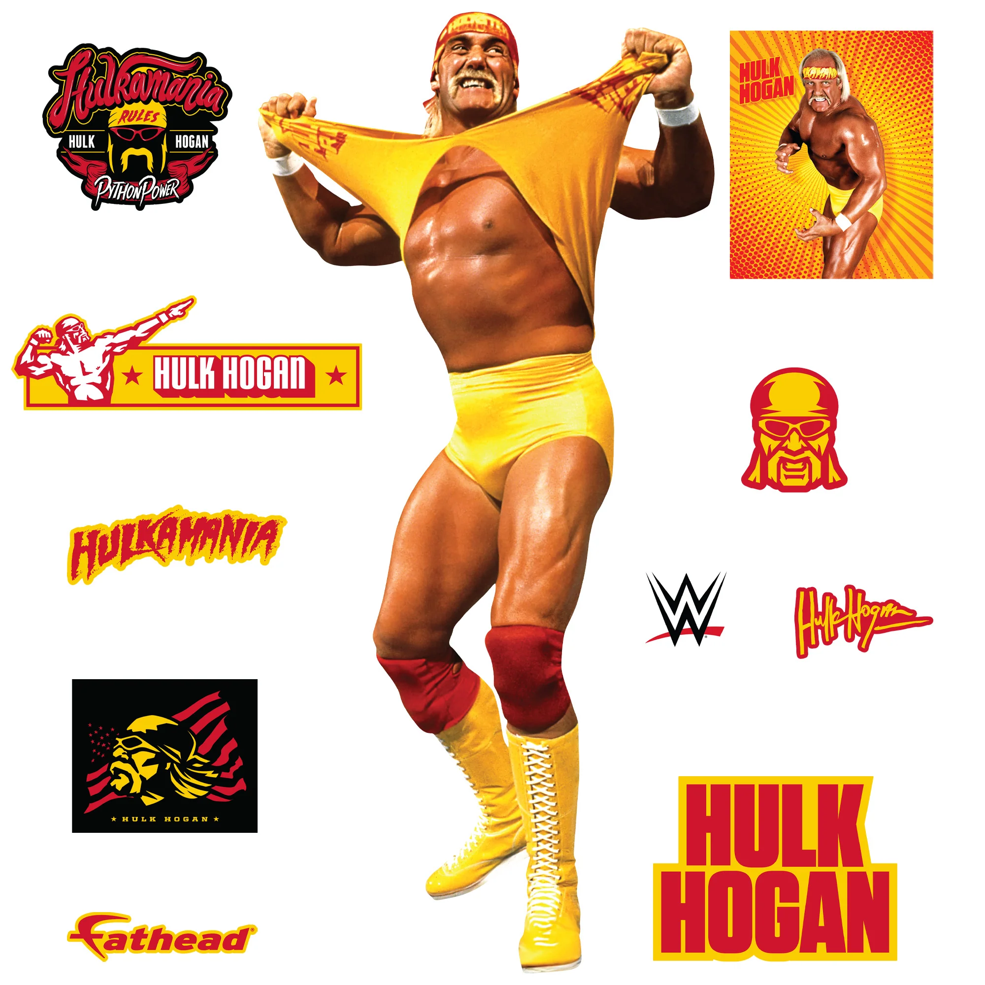 Hulk Hogan Hulkamania - RealBig Collection - Official WWE - Reusable Vinyl Wall Decals - Image 2