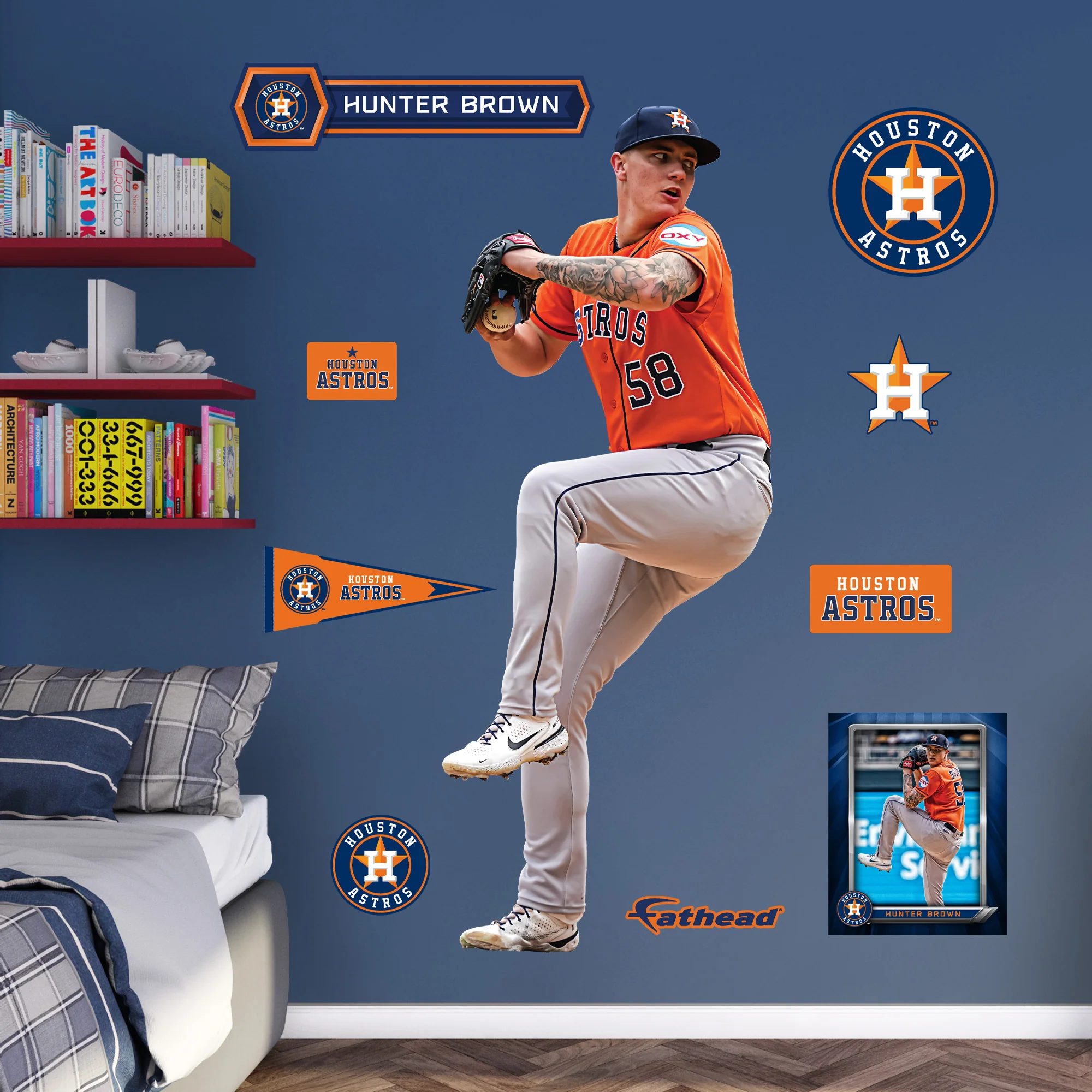 Hunter Brown - RealBig Collection - Official MLB - Houston Astros - Reusable Vinyl Wall Decals - Image 3