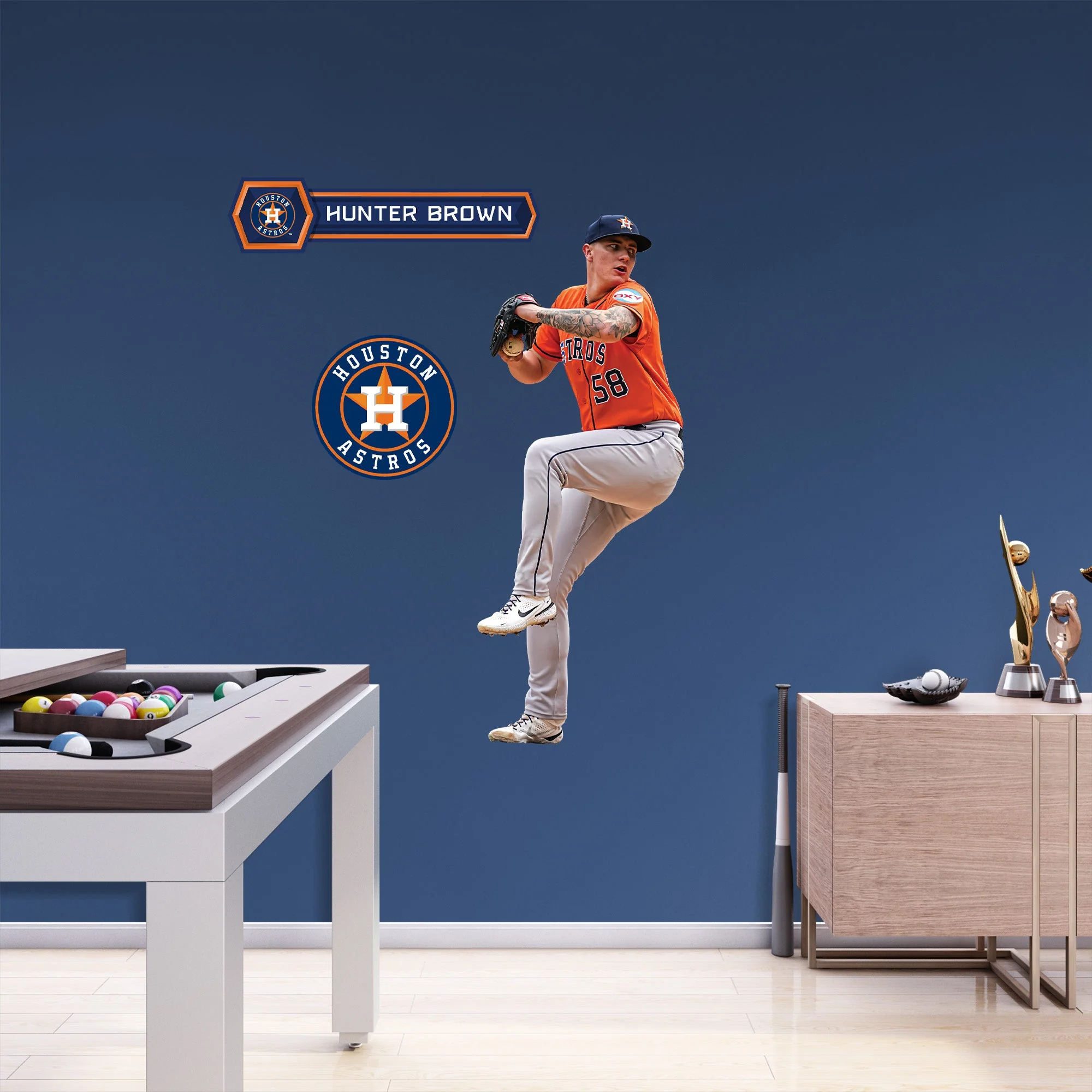 Hunter Brown - RealBig Collection - Official MLB - Houston Astros - Reusable Vinyl Wall Decals - Image 6