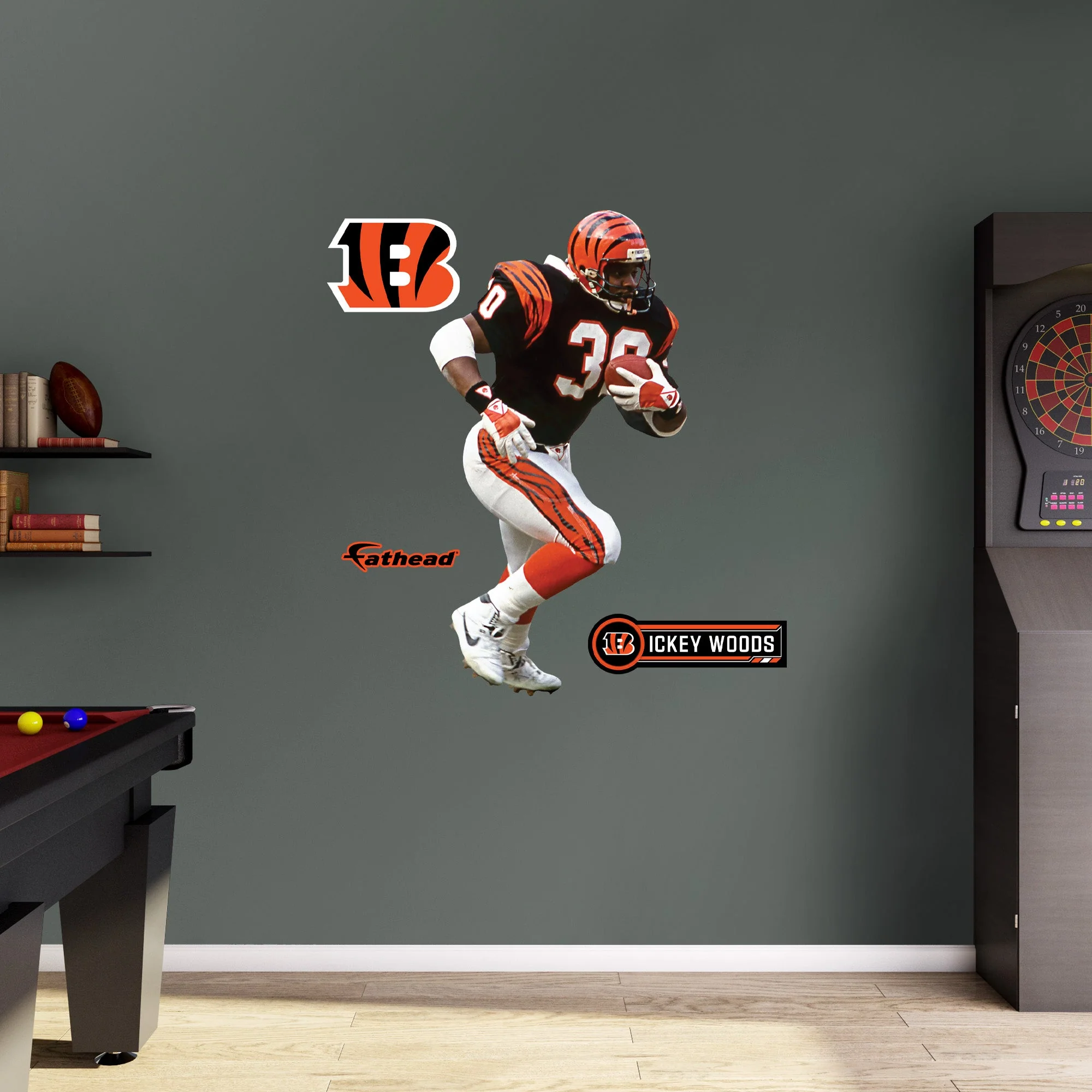 Ickey Woods - RealBig Legend Collection - Official NFL - Cincinnati Bengals - Reusable Vinyl Wall Decals - Image 6