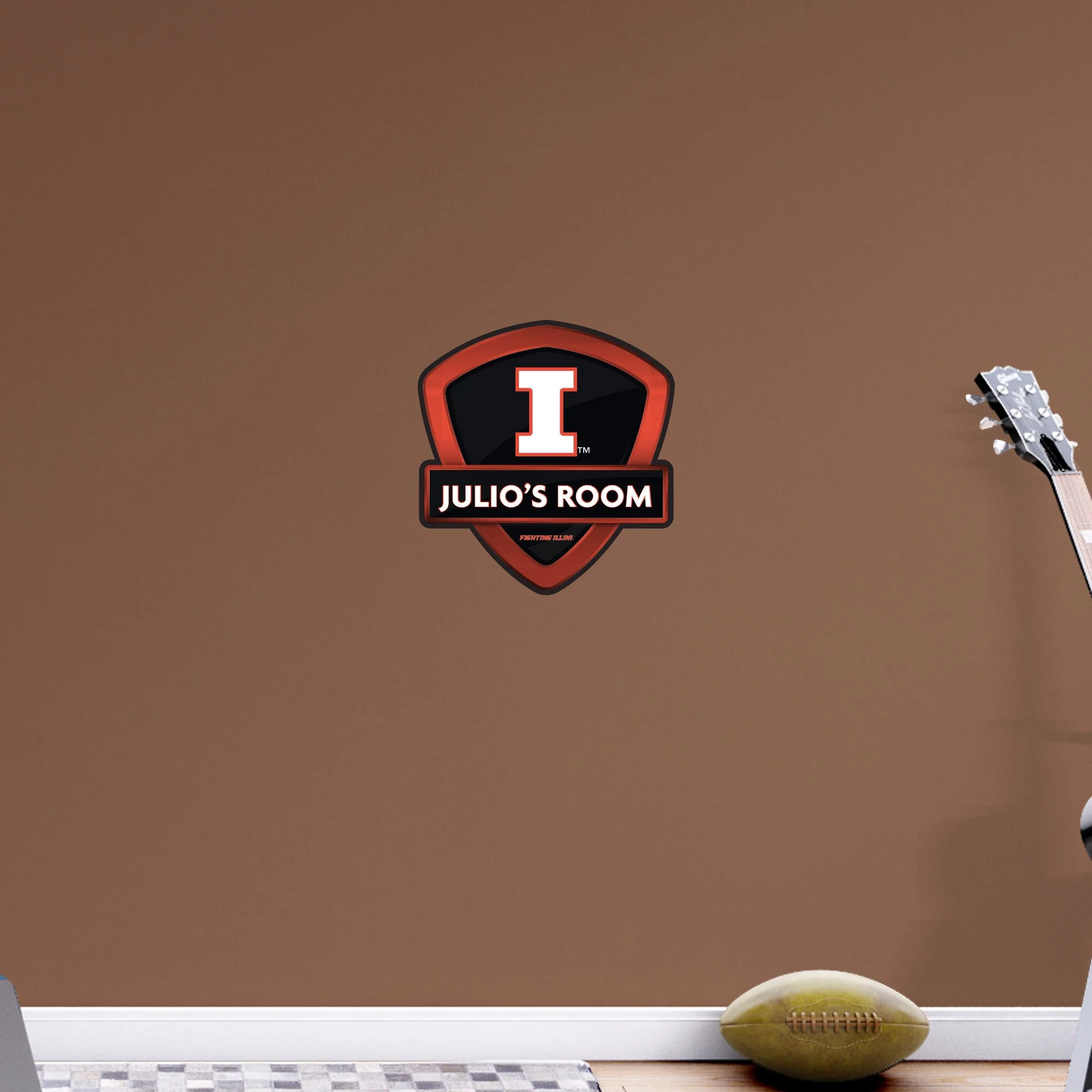 Illinois Fighting Illini - Badge - With Personalized Name - Official NCAA - Vinyl Transfer Decal - Image 5