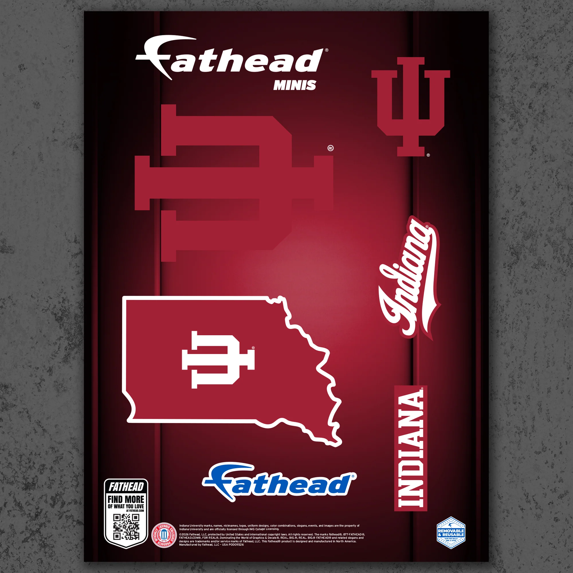 Indiana Hoosiers - 5 Logo Minis (Mixed Sizes) - Official NCAA - Reusable Vinyl Decals - Image 3