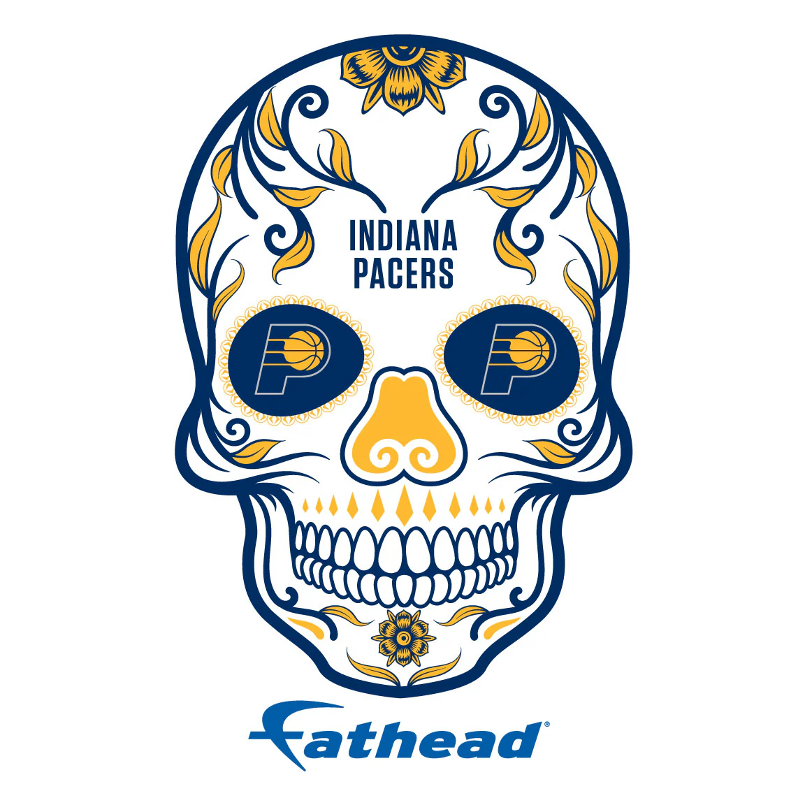 Indiana Pacers - 5 Sugar Skull Logo Minis (Mixed Sizes) - Official NBA - Reusable Vinyl Decals - Image 3