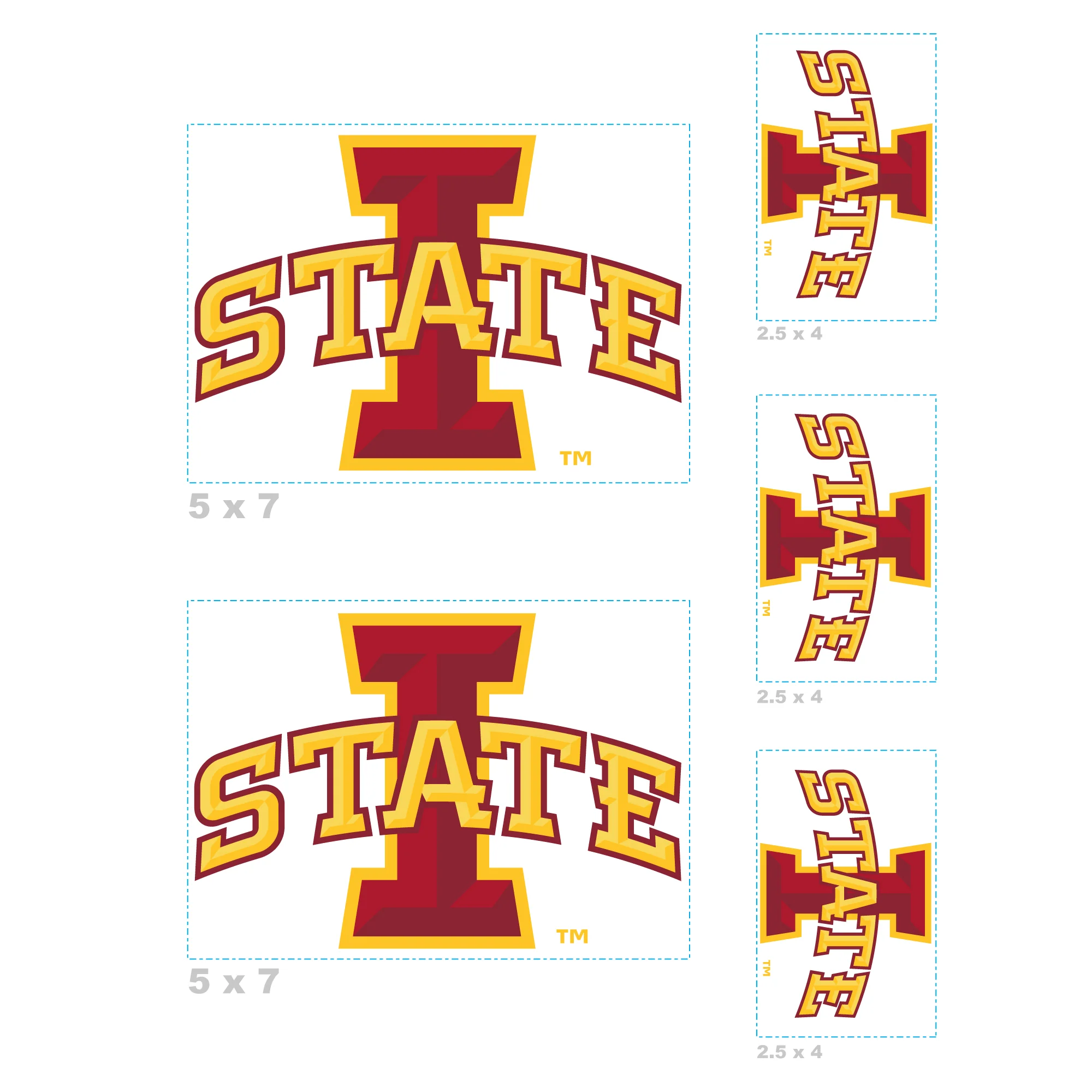 Iowa State Cyclones - 5 Logo Minis (Mixed Sizes) - Official NCAA - Reusable Vinyl Decals - Image 3