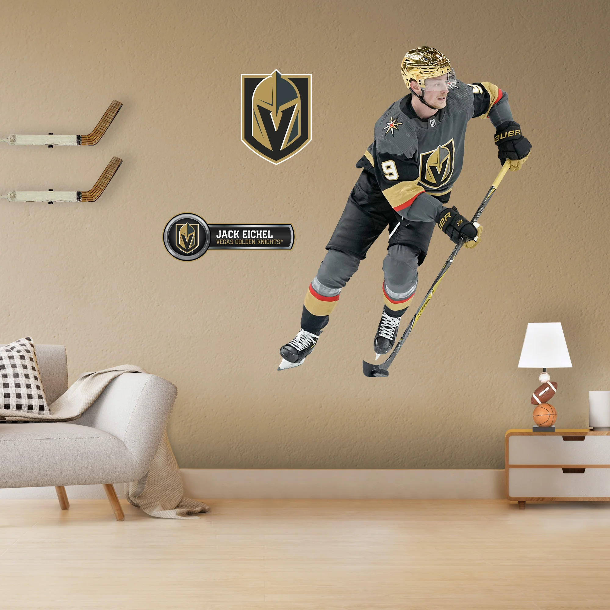 Jack Eichel - RealBig Collection - Official NHL - Vegas Golden Knights - Reusable Vinyl Wall Decals - Image 3