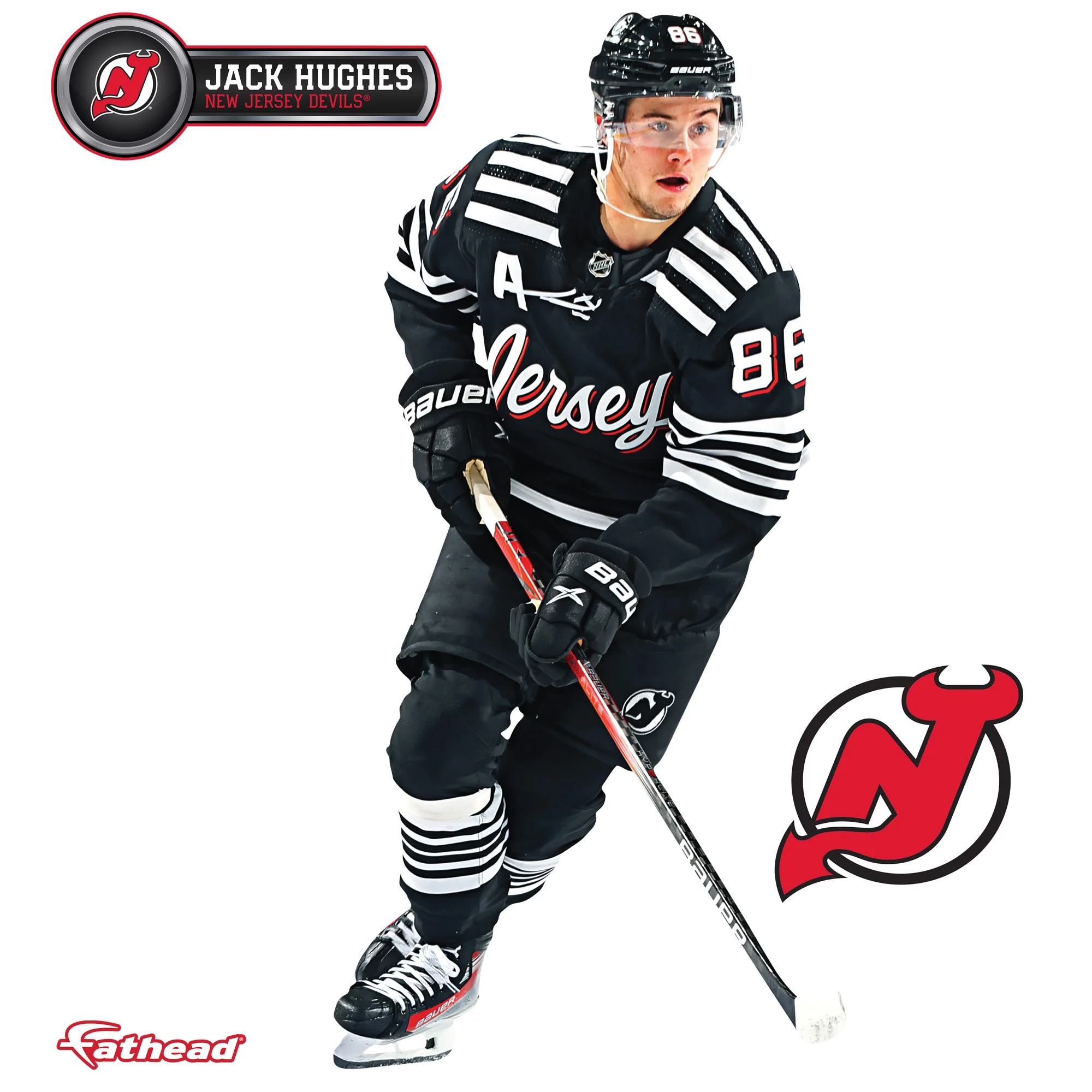 Jack Hughes - RealBig Alternate Collection - Official NHL - New Jersey Devils - Reusable Vinyl Wall Decals - Image 8